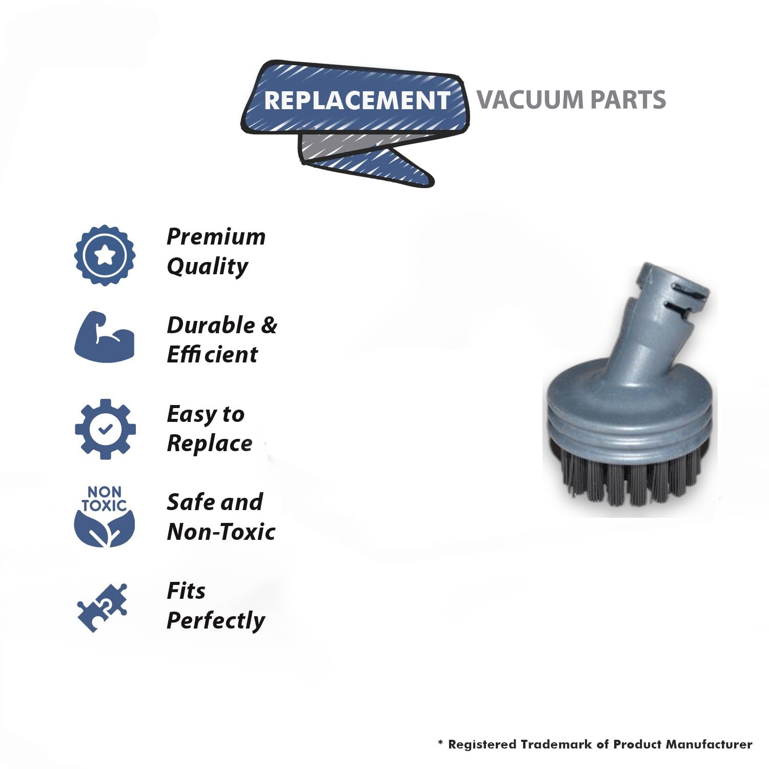 Topvacuumparts Replacement For Primo Nylon Large/Medium Bristles Brush Fits MR-75, Primo MR-100, MR-750, MR-1000 # compare to part MR100-9, MR-100-9
