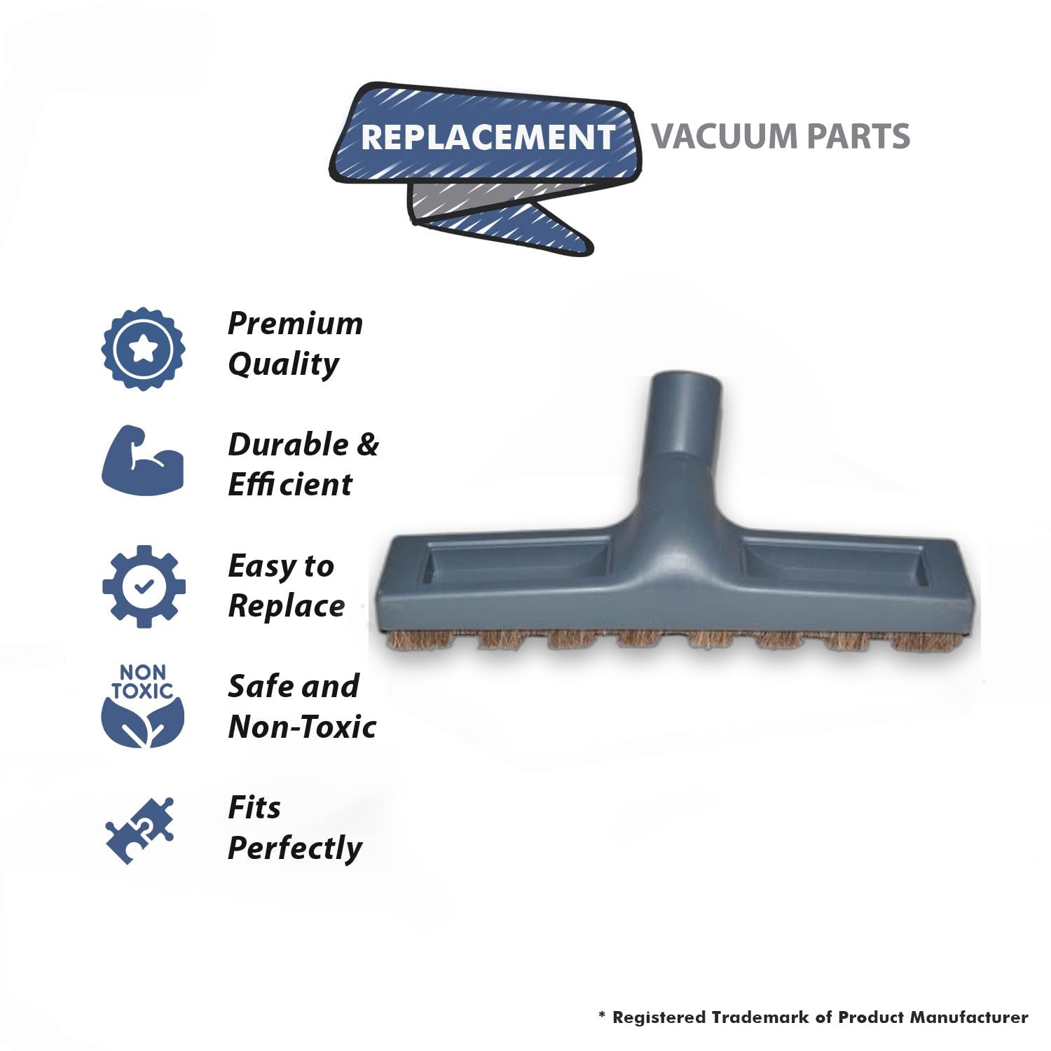 Topvacuumparts Replacement For Vento Canister Floor Brush Tool MR500, Vento Canister Vacuum Cleaner Floor Brush Tool # compare to part 500FLOORBRUSH