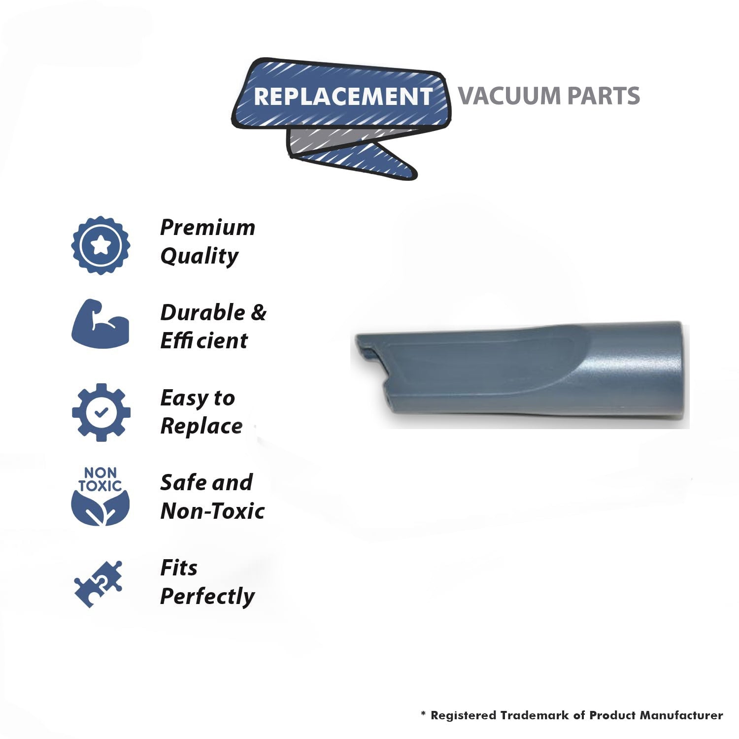 Topvacuumparts Replacement for Vento Canister Small Crevice Tool Fits MR-100, MR-750, MR-500, MR-1000, Vento Canister Vacuum Small Crevice Tool