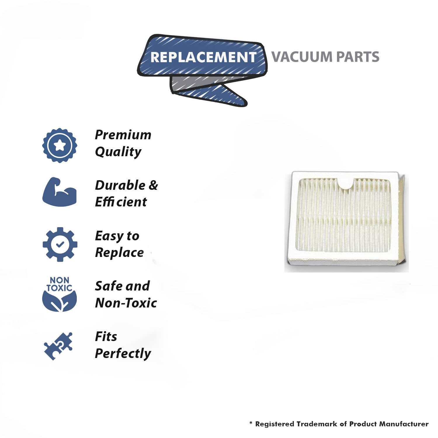 Topvacuumparts Replacement Part For Gruene Vacuum Cleaner Hepa Filter # compare to part F GR BACKUP
