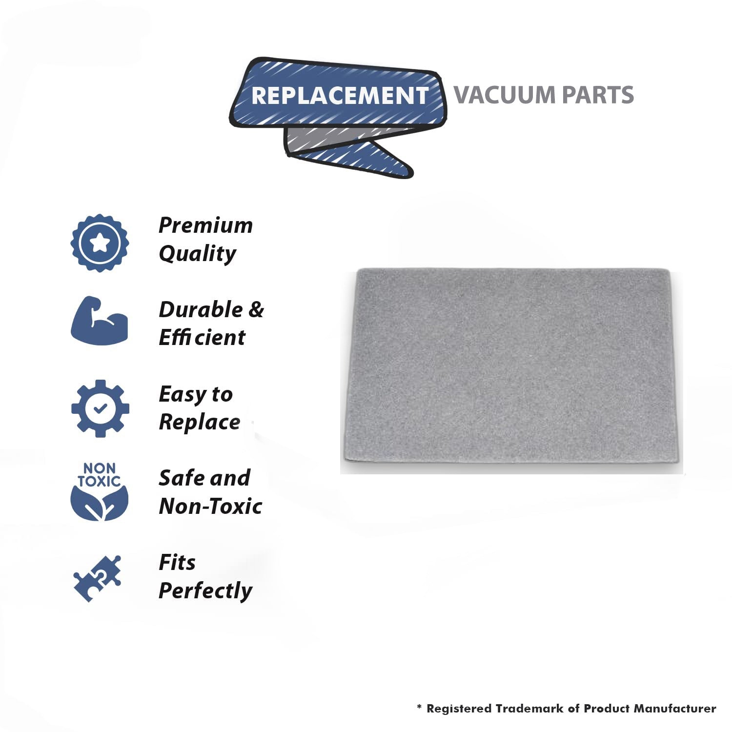 Topvacuumparts Replacement For Vento Canister Secondary Filter MR500, Vento Canister Vacuum Cleaner Secondary Filter# compare to part 500INTAKEFILTER