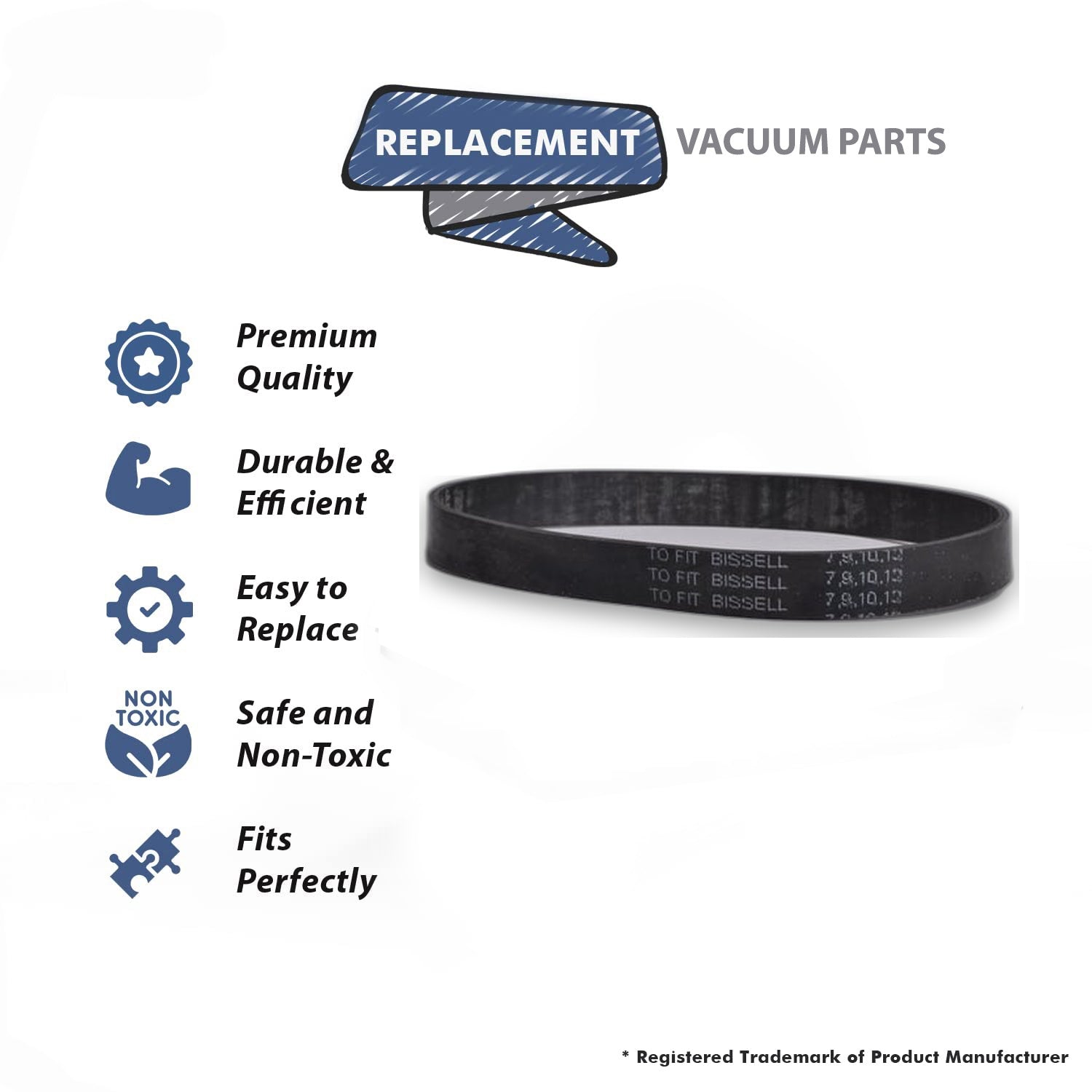 Topvacuumparts Replacement for Bissell PowerForce Series 6585, 6584, 6583, 6594, 6579, 6596, 3522, 3545, 6592 Style 7/9/10/12/16 Vacuum Belt (6 PK)