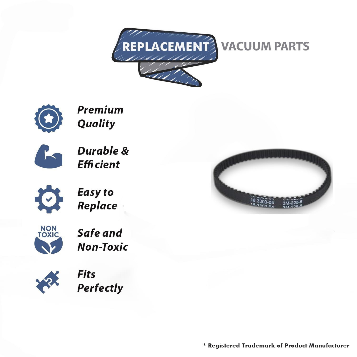 Topvacuumparts Replacement Part For Bissell Right Side Geared Belt for Models 8920, 9200, 9300# compare to part 18-3303-04