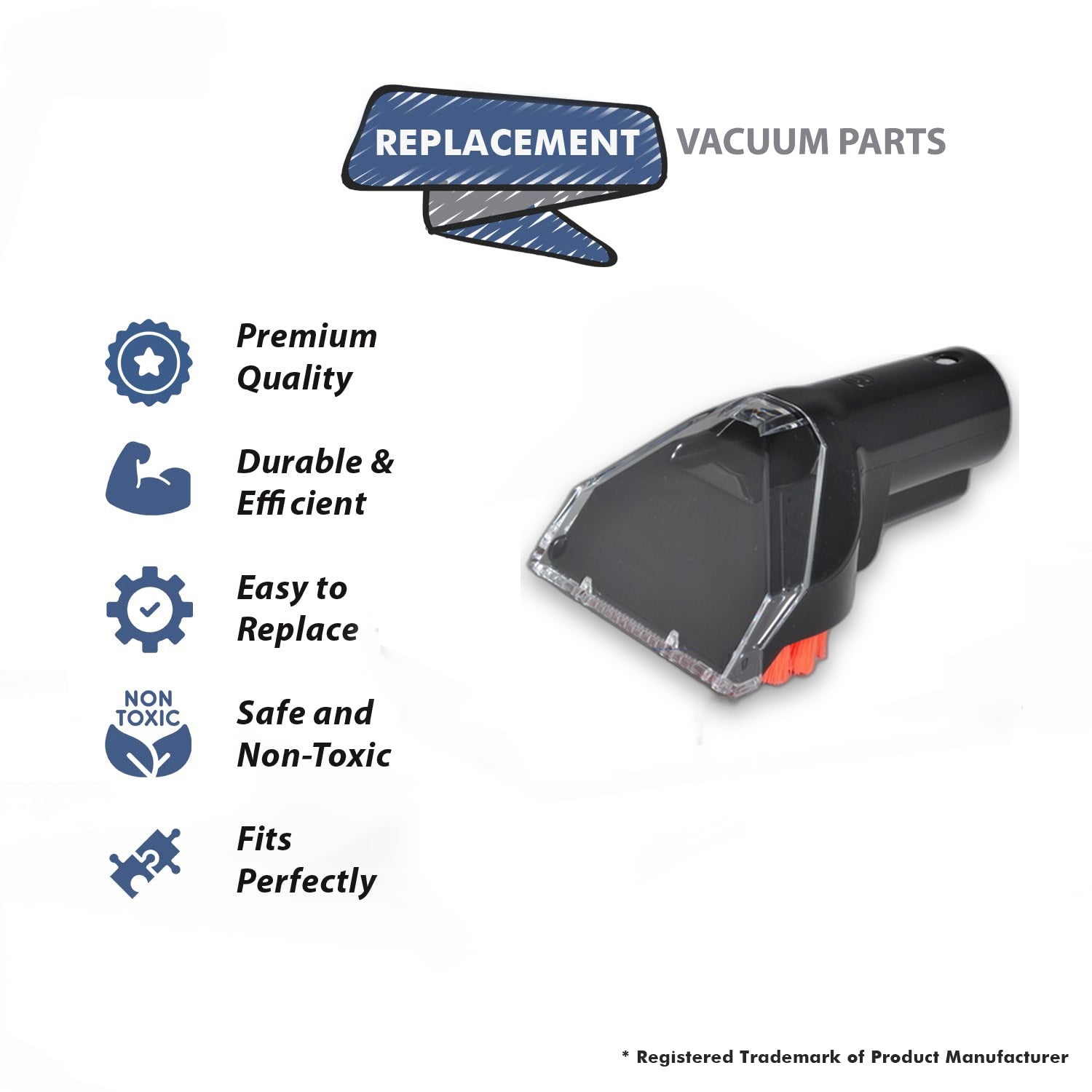 Topvacuumparts Replacement Part For Bissell 1693 Vacuum Cleaner 3 Row Bristle Tuff Stain Tool # compare to part 215 9155