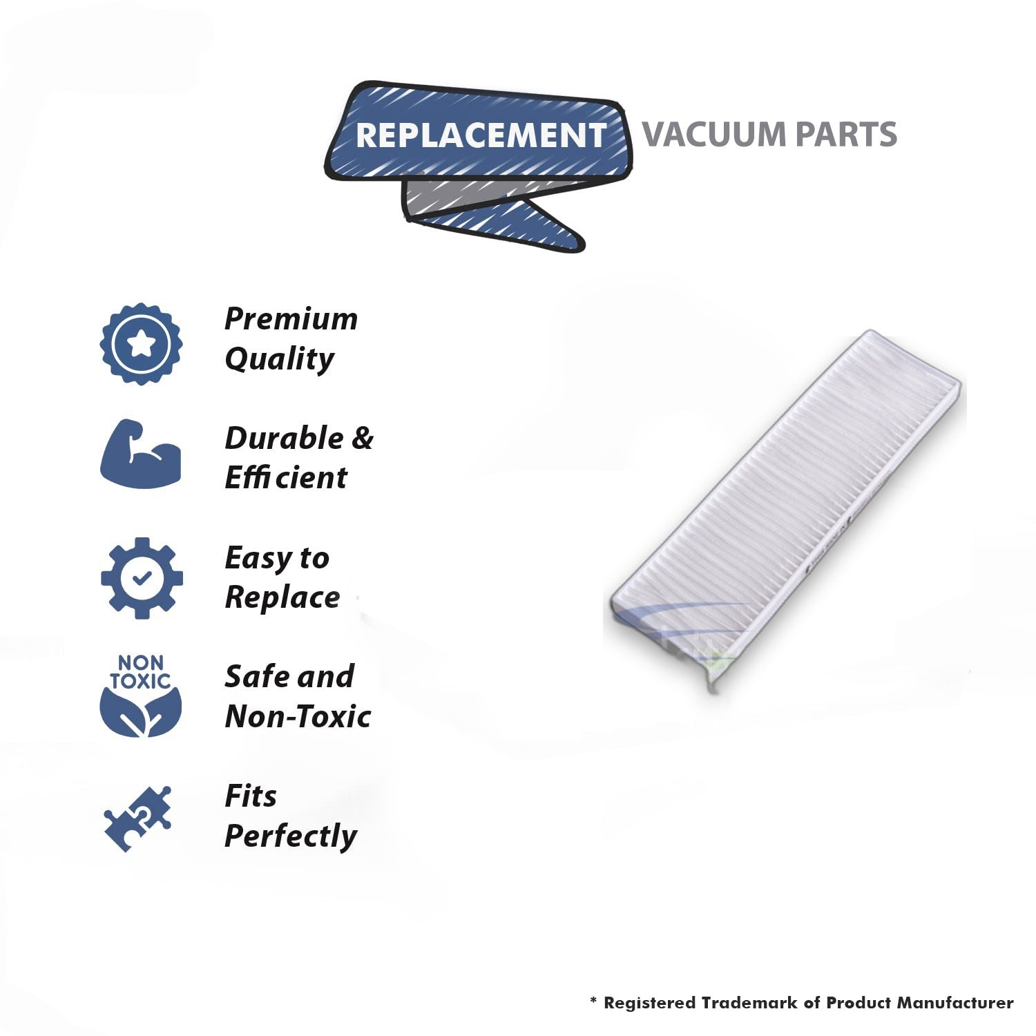 Topvacuumparts Replacement Part For Bissell, Style 7, 9, 16 Bagless Vacuum Cleaner Hepa Filter # compare to part 32076