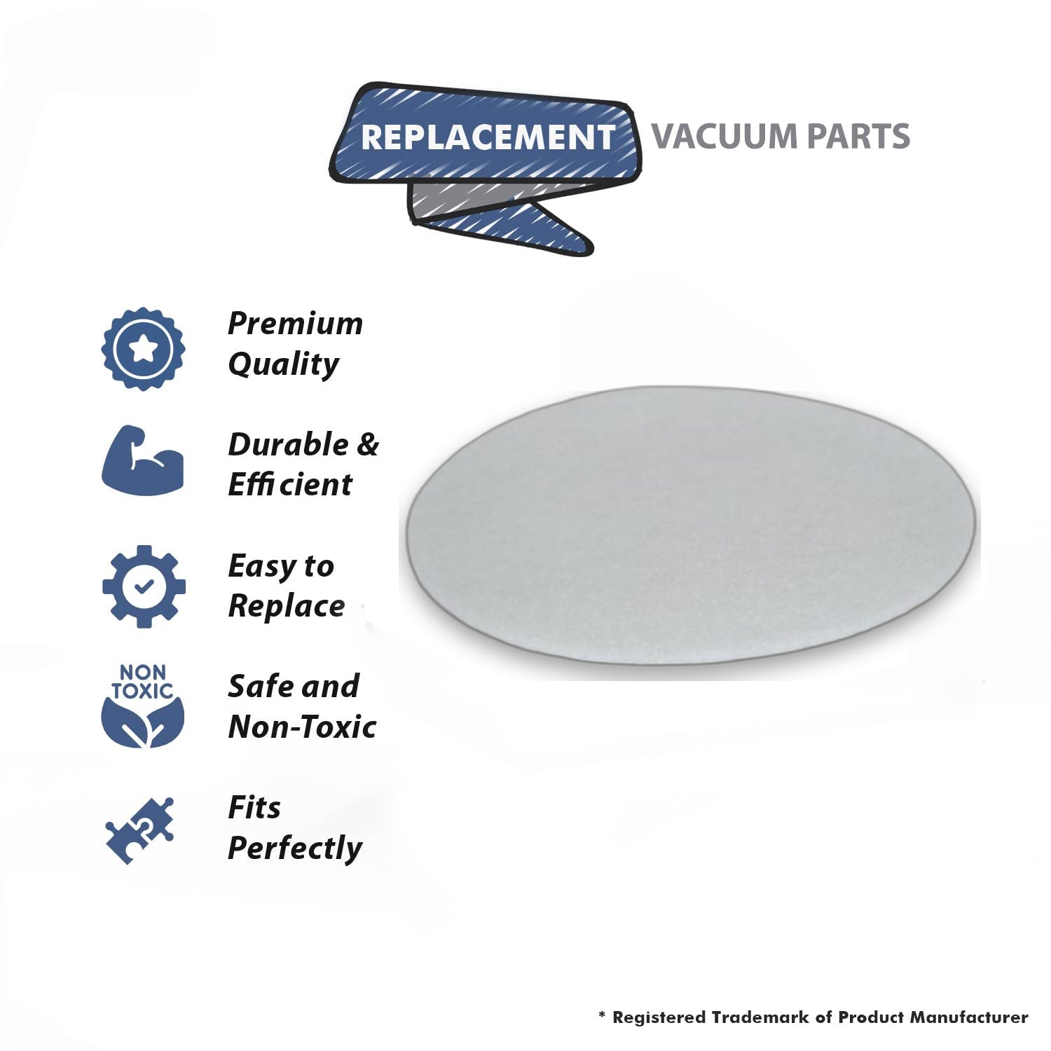 Topvacuumparts Replacement Part For Bissell Secondary Filter For 18P03, 18P0, 18P01, 18P04, 18P05, 18P06, 18P0M Vac Models # compare to part 2030165