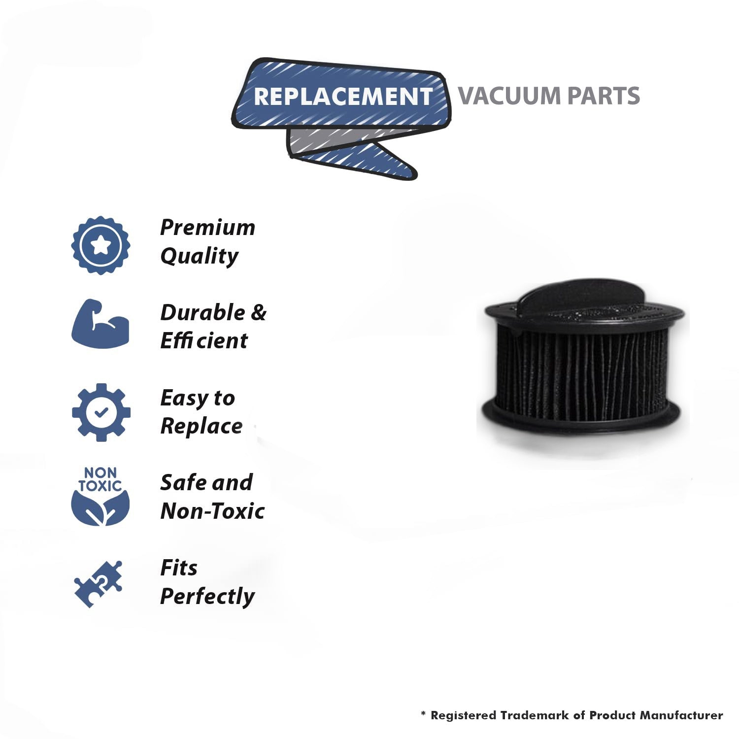 Topvacuumparts Replacement Part For Bissell Cleanview Helix Vacuum Pleated Cartridge Filter (2) # compare to part 2031464