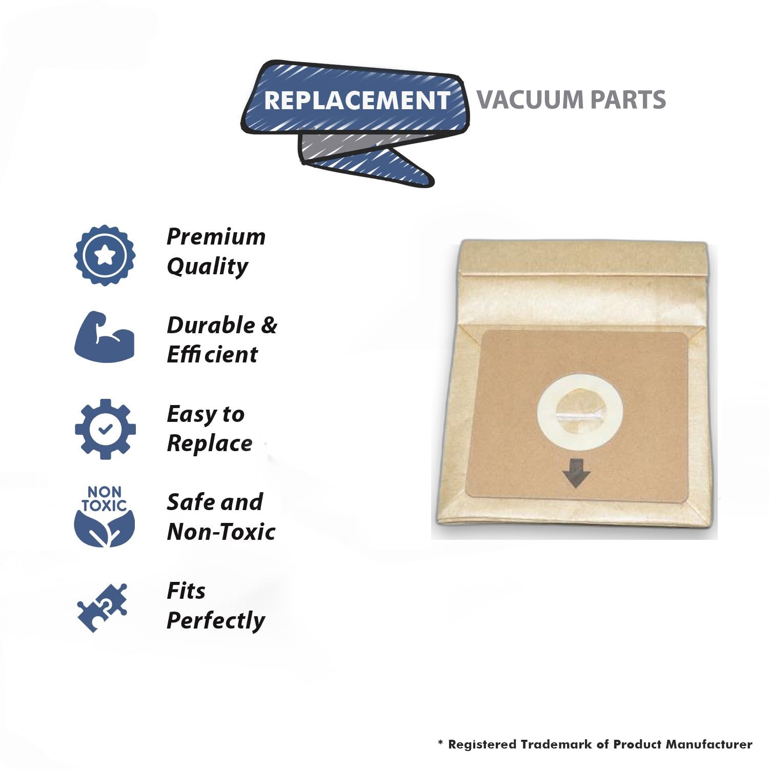 Topvacuumparts Replacement Part For Bissell Zing Canister Bags Fits 7100, 7100C Vac Models # compare to part 1604531