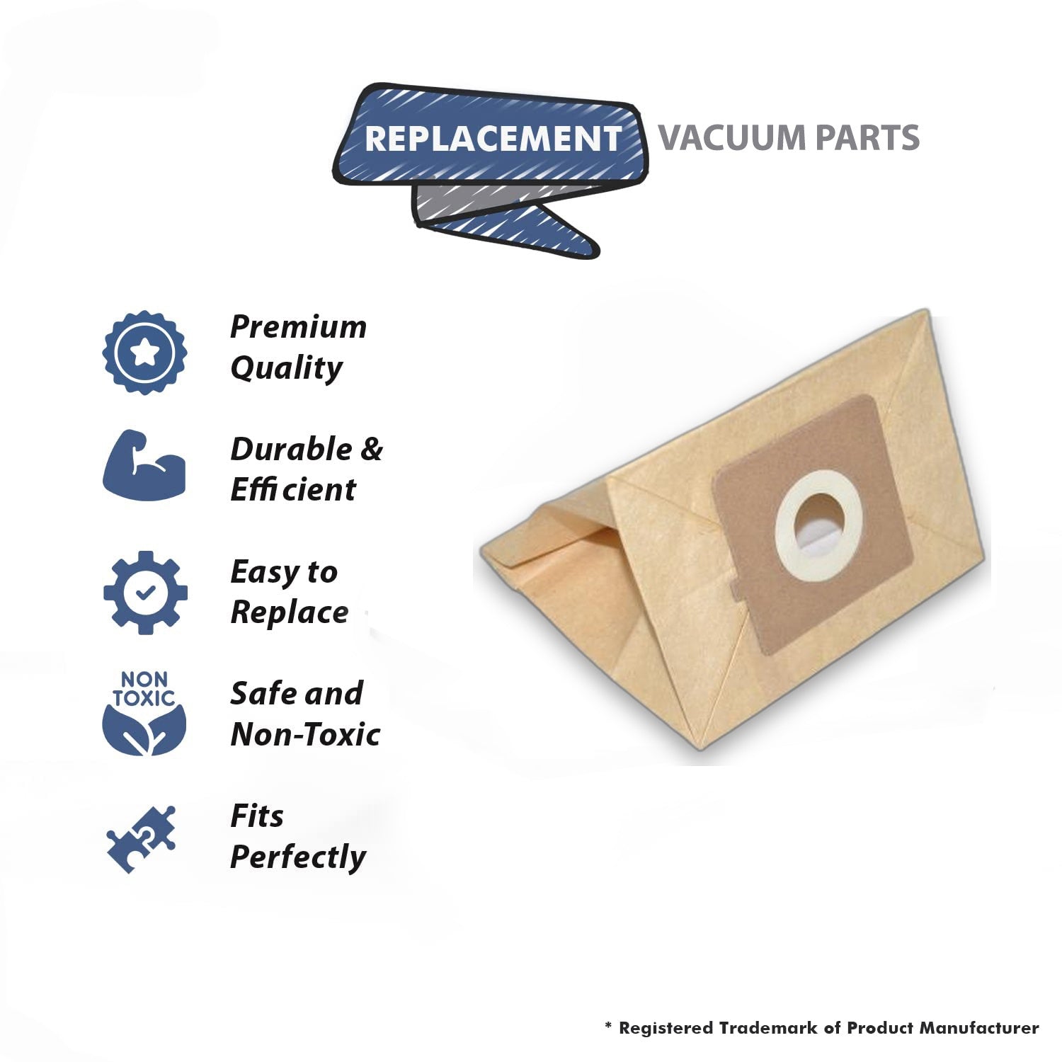Topvacuumparts Replacement Part For Bissell Zing Bagged Canister 22Q3 Vacuum Cleaner Dust Bag 1PK # compare to part 2037500