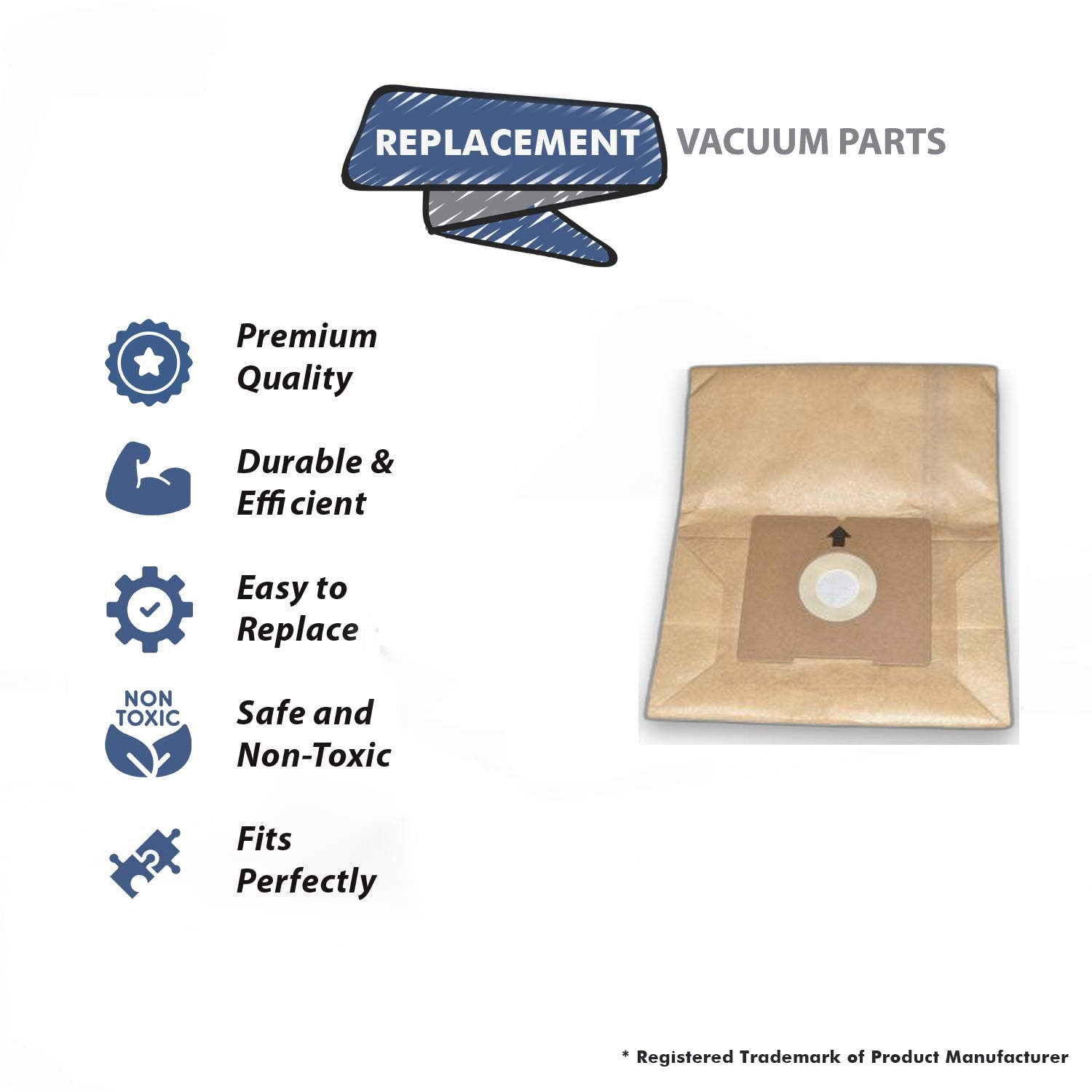 Topvacuumparts Replacement Part For Bissell 4122 Canister Vacuum Cleaner 1 Each Paper Bag # compare to part 2038425