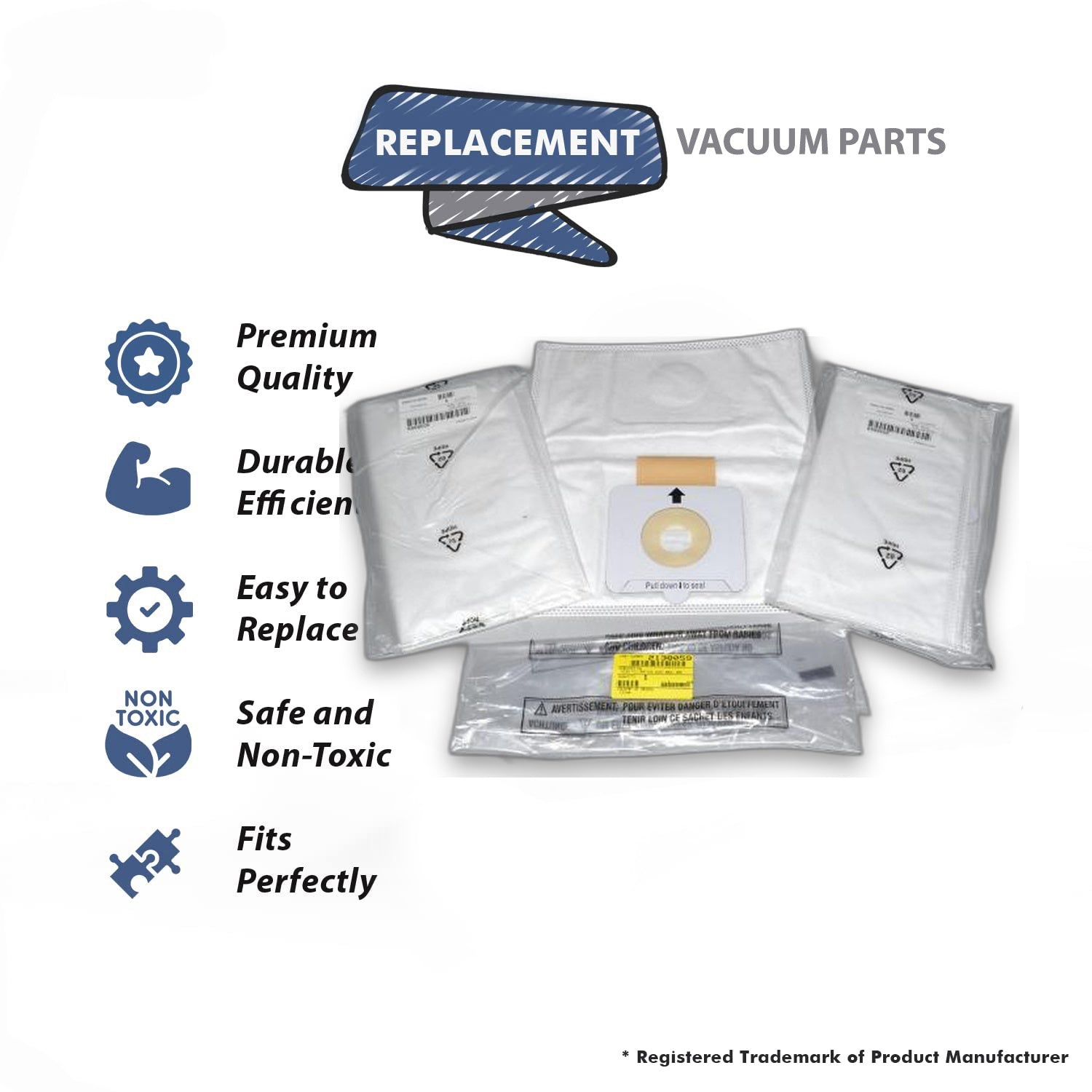 Topvacuumparts Replacement Part For Bissell 42Q8, Opticlean Canister Vacuum Cleaner Paper Bags 3pk # compare to part 2138059