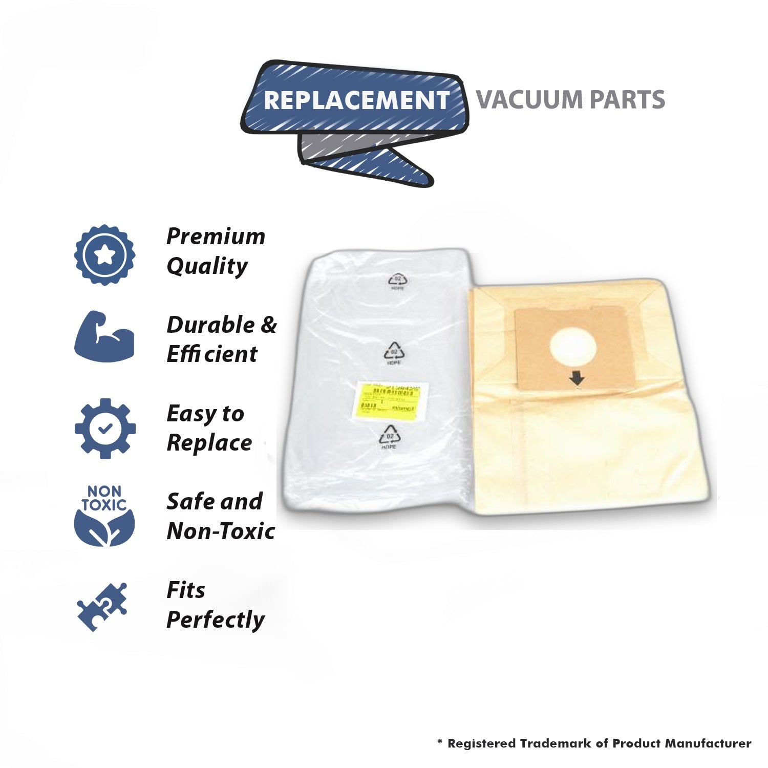 Topvacuumparts Replacement Part For Bissell 4122/1668 Vacuum Cleaner Paper Bags 3PK # Compare To Part 2138425