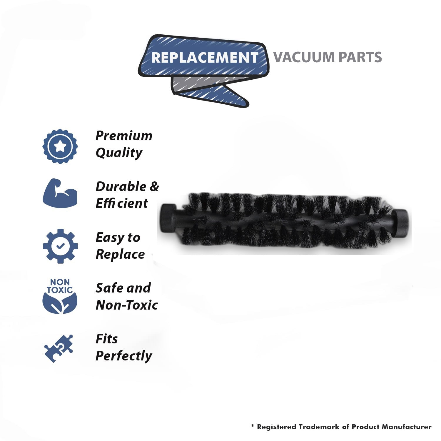 Topvacuumparts Replacement Part For Bissell, 201-1187, 2600, 2060, 2061 Vacuum Cleaner Front Brush Course Brushroll # compare to part 2011187