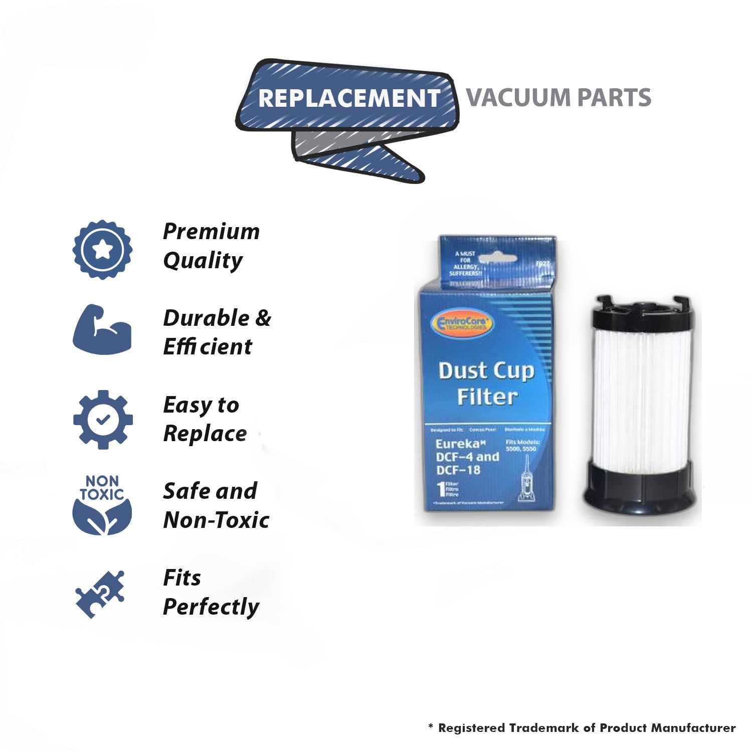 Topvacuumparts Replacement Part For Eureka Sanitaire DCF4, DCF18 Upright Bagless Vacuum Cleaner Hepa Filter // 927
