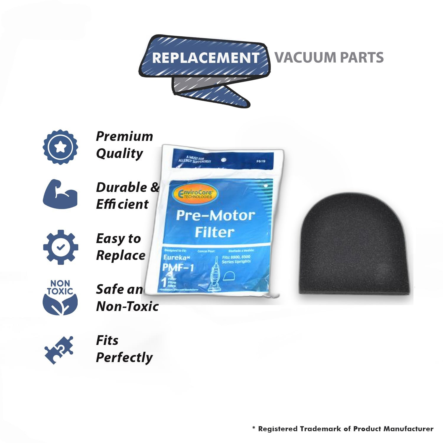 Topvacuumparts Replacement Part For Eureka Sanitaire Style PMF-1 Capture Upright Vacuum Cleaner Pre Motor Filter // F619