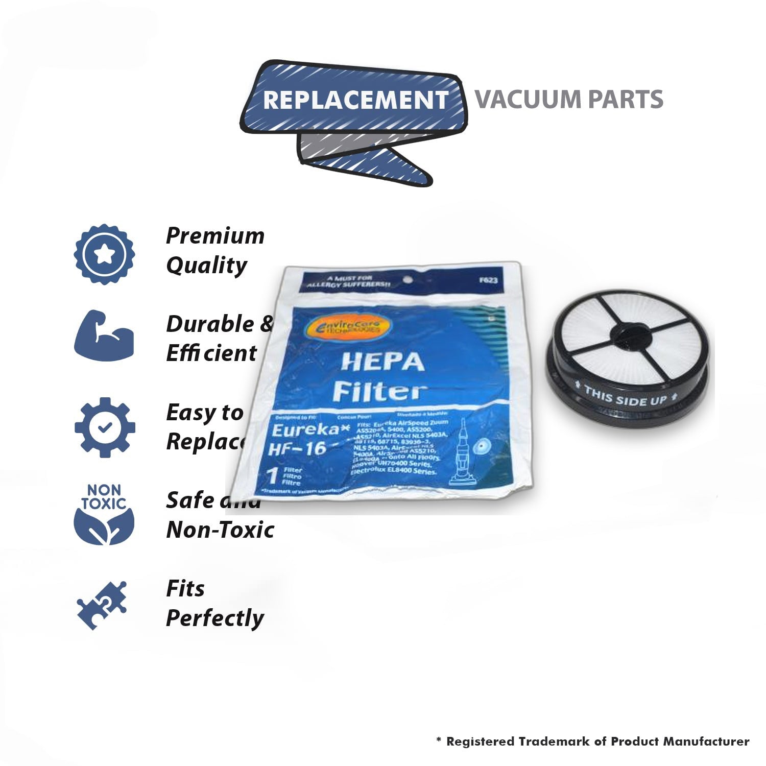 Topvacuumparts Replacement Part For Eureka Hepa Filter Fits HF 16 AS5200# compare to part 68115B 2