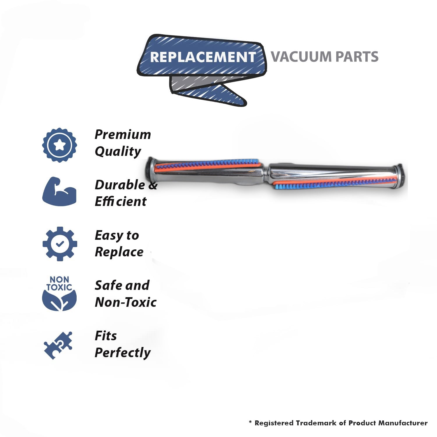 Topvacuumparts Replacement Part For Eureka VGIII Vacuum Claner Metal Brush Roll # compare to part 20-3444-06