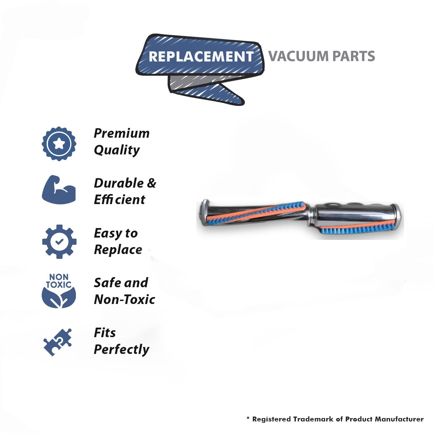 Topvacuumparts Replacement For Eureka Vacuum Cleaner 12'',Hex End Brush Roll Works with S658A, Sc684E, Sc886D, Sc888D, Sc645A# compare to part 53270A