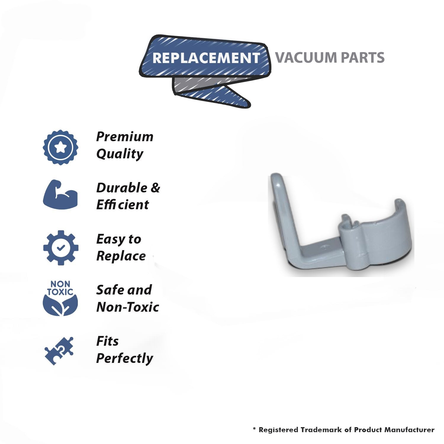 Topvacuumparts Replacement Part For Eureka Generic Commercial Plastic Grey Vacuum Cleaner Lower Cord Hook # compare to part 20-6414-94