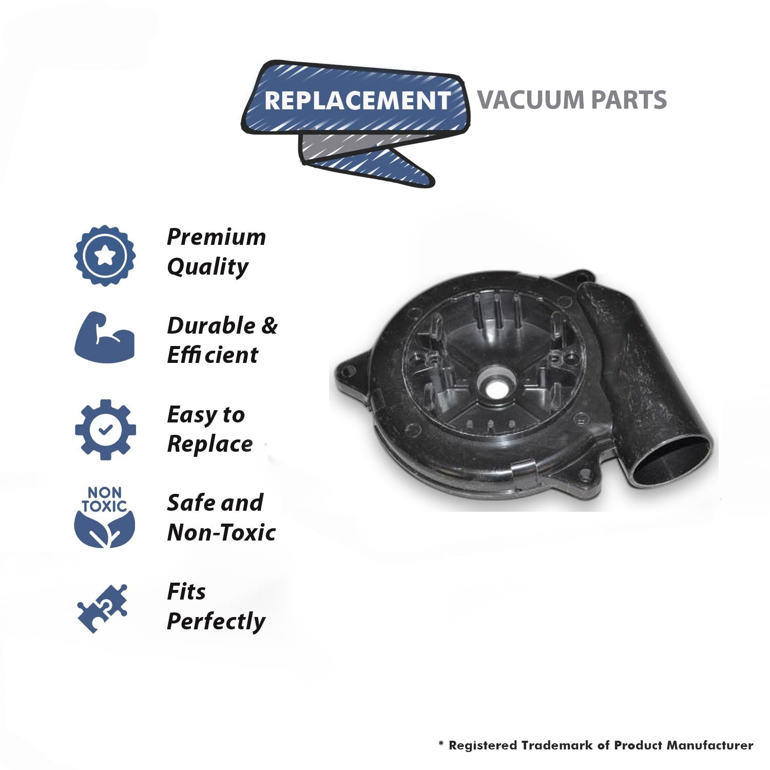 Topvacuumparts Replacement Part For Ametek Vacuum Cleaner Fan End with Hole Bracket # compare to part 20-6833-1