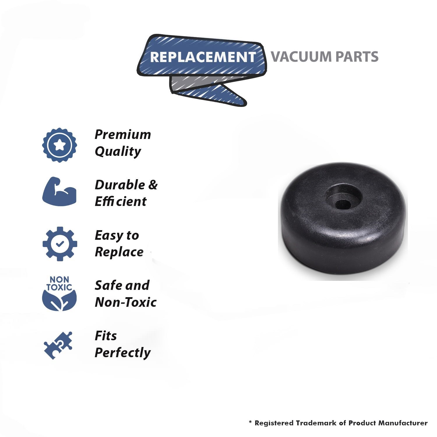 Topvacuumparts Replacement Part For Eureka, Sanitaire Vacuum Cleaner 4Pk Black Rear Wheel # compare to part 20-7912-67