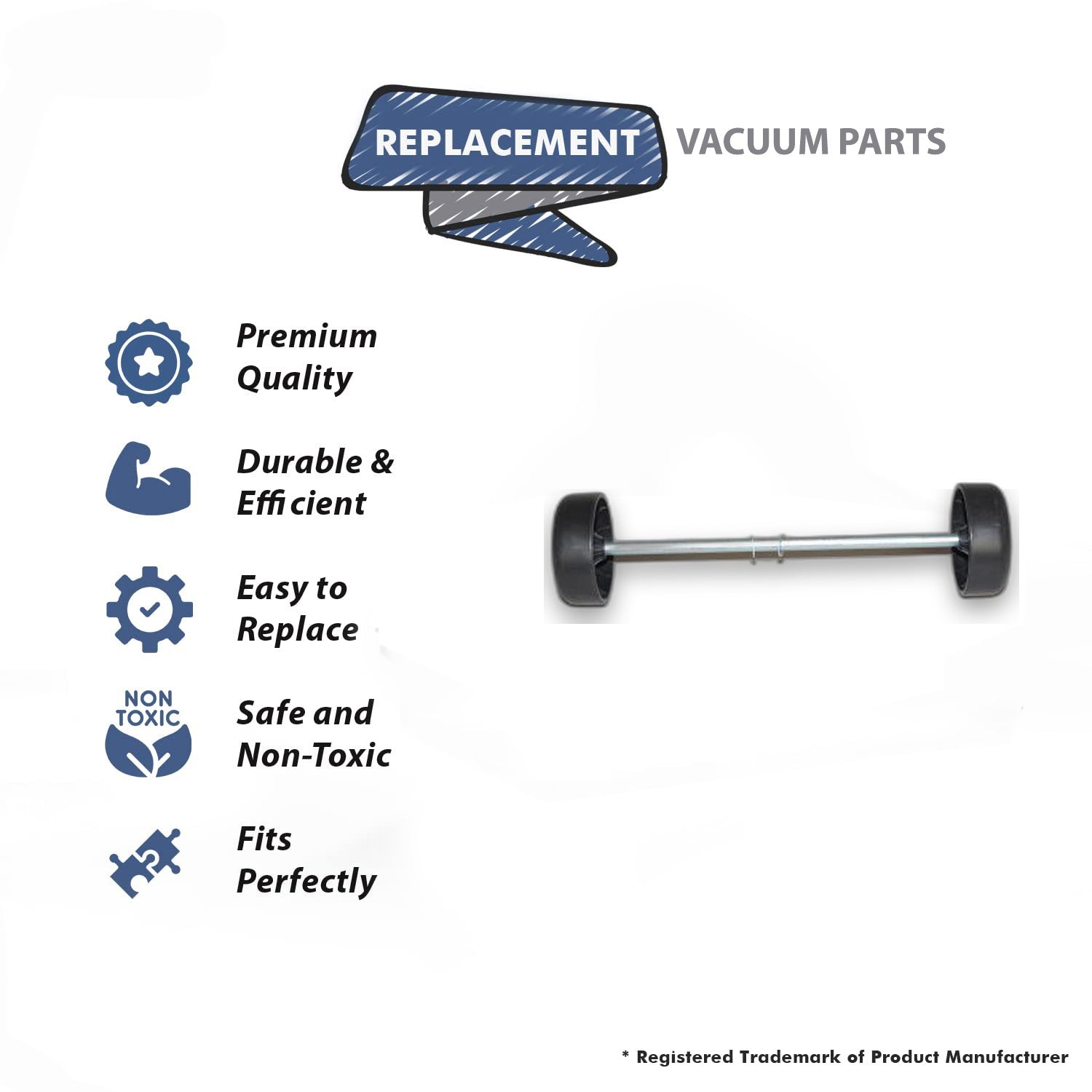 Topvacuumparts Replacement Part For Eureka,Sanitaire, Upright Commercial Vacuum Cleaner Rear Axle Wheels And Caps 3Pk # compare to part 20-7918-02