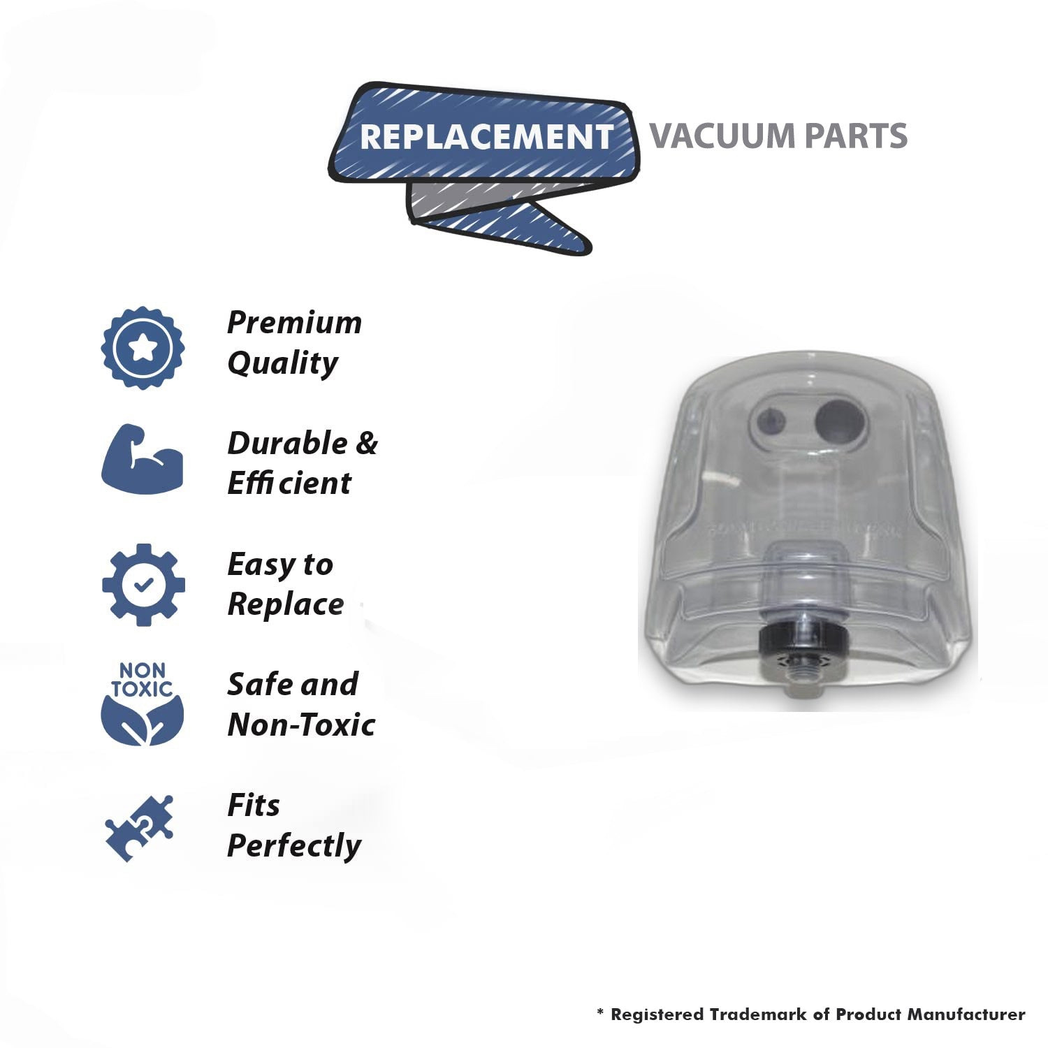Topvacuumparts Replacement Part For Bissell Vacuum Clean Water Tank for Fit Model 2114, 21142, 33N84, 33N88# compare to part 1606552