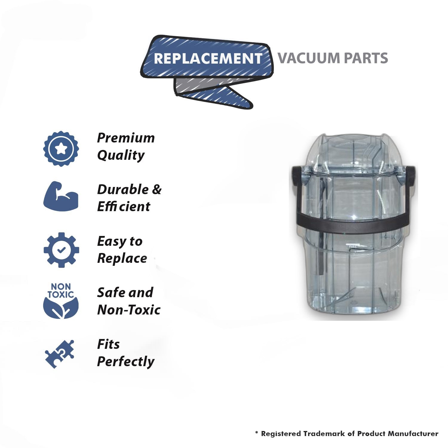 Topvacuumparts Replacement Part For Bissell Vacuum Recovery Tank for Fit Model 80X9R, 80X9W, 80X9, 80X9V, 73H5K, 66E1# compare to part 2037892