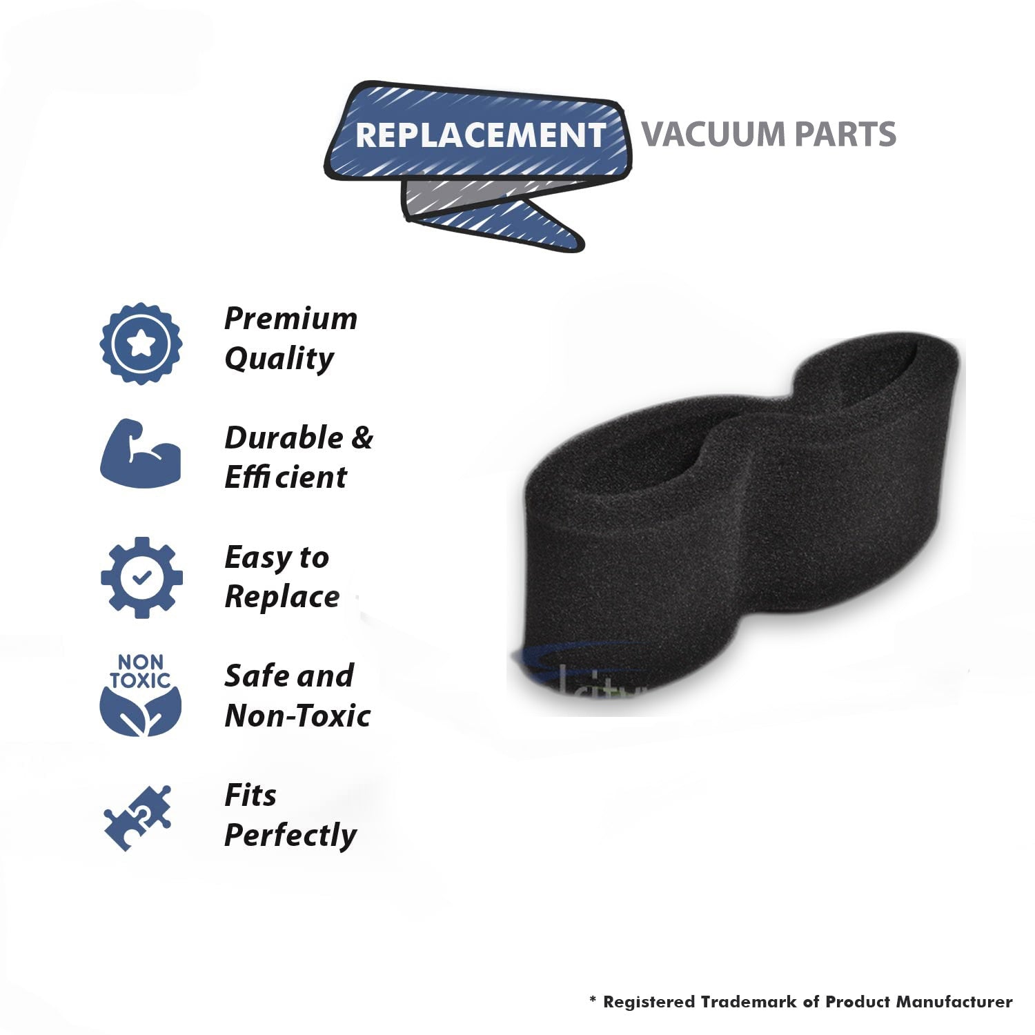 Topvacuumparts Replacement Part For Part For Bissell 2 Pk,Vacuum Outer FOAM Filter # compare to part 2038161