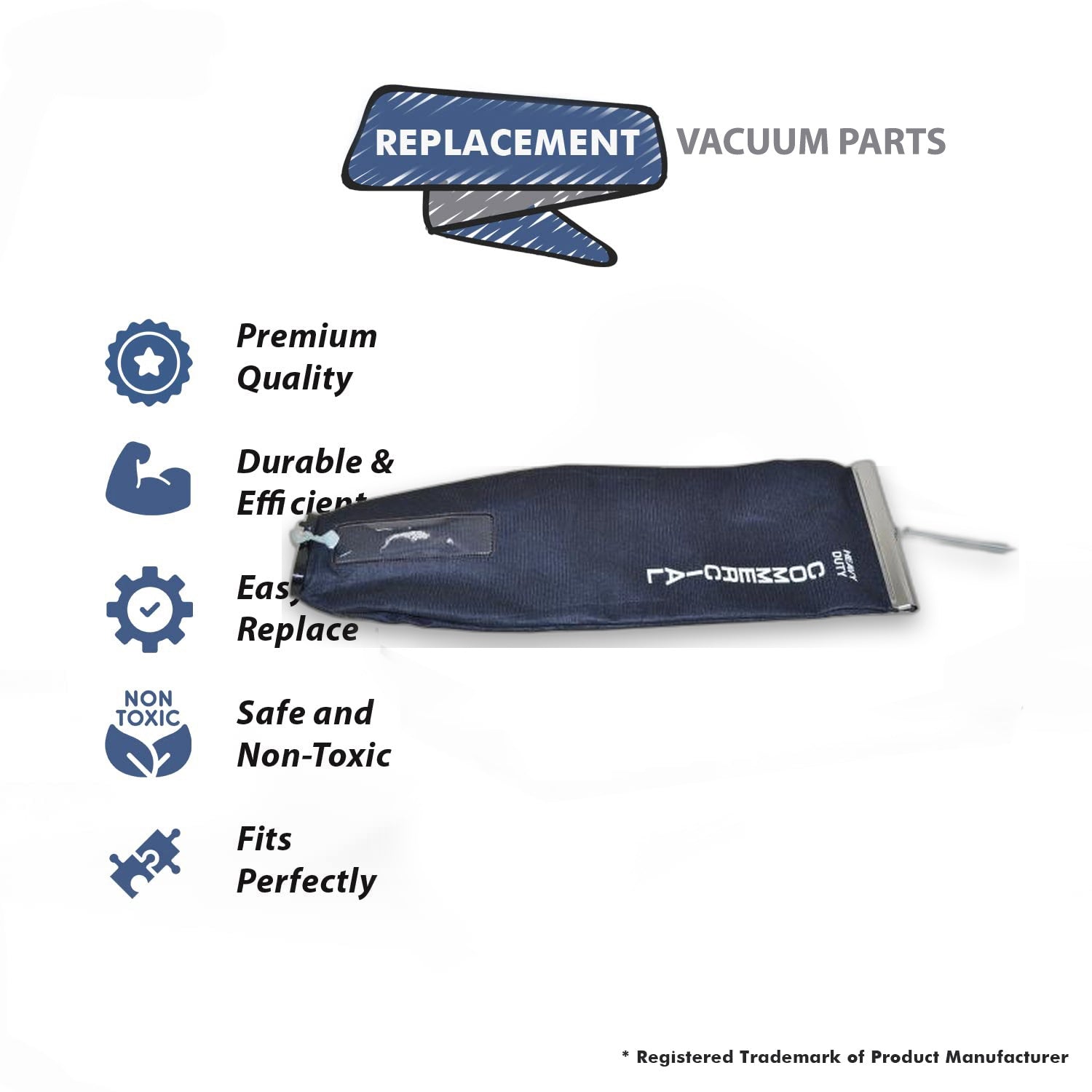Topvacuumparts Replacement Part For Eureka Vacuum Cleaner Dual Purpose Cloth Zip Bag # compare to part 534161