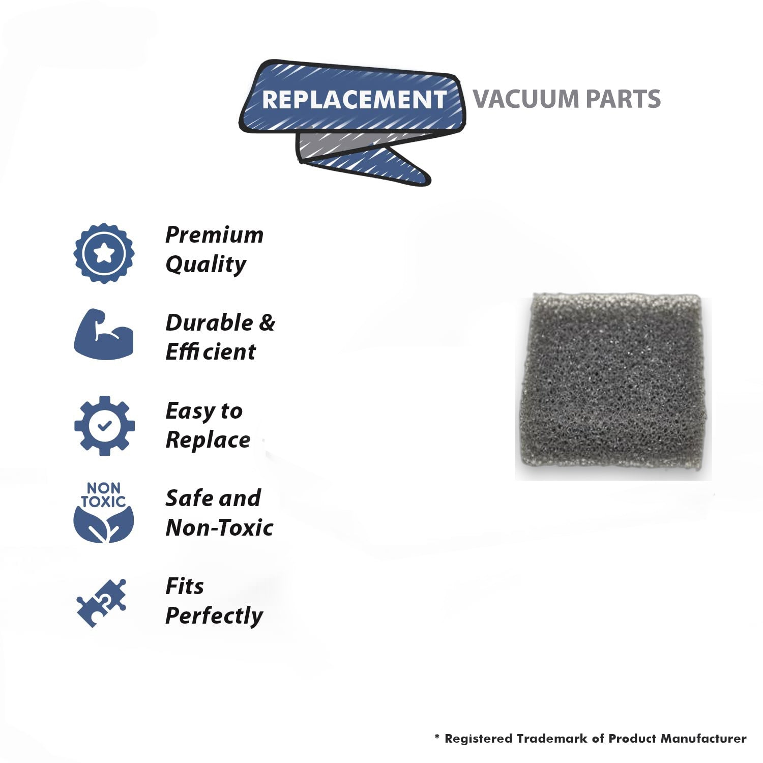 Topvacuumparts Replacement Part For Eureka Secondary Light Speed 5700/5800 Series Filter (Black) # compare to part 71480