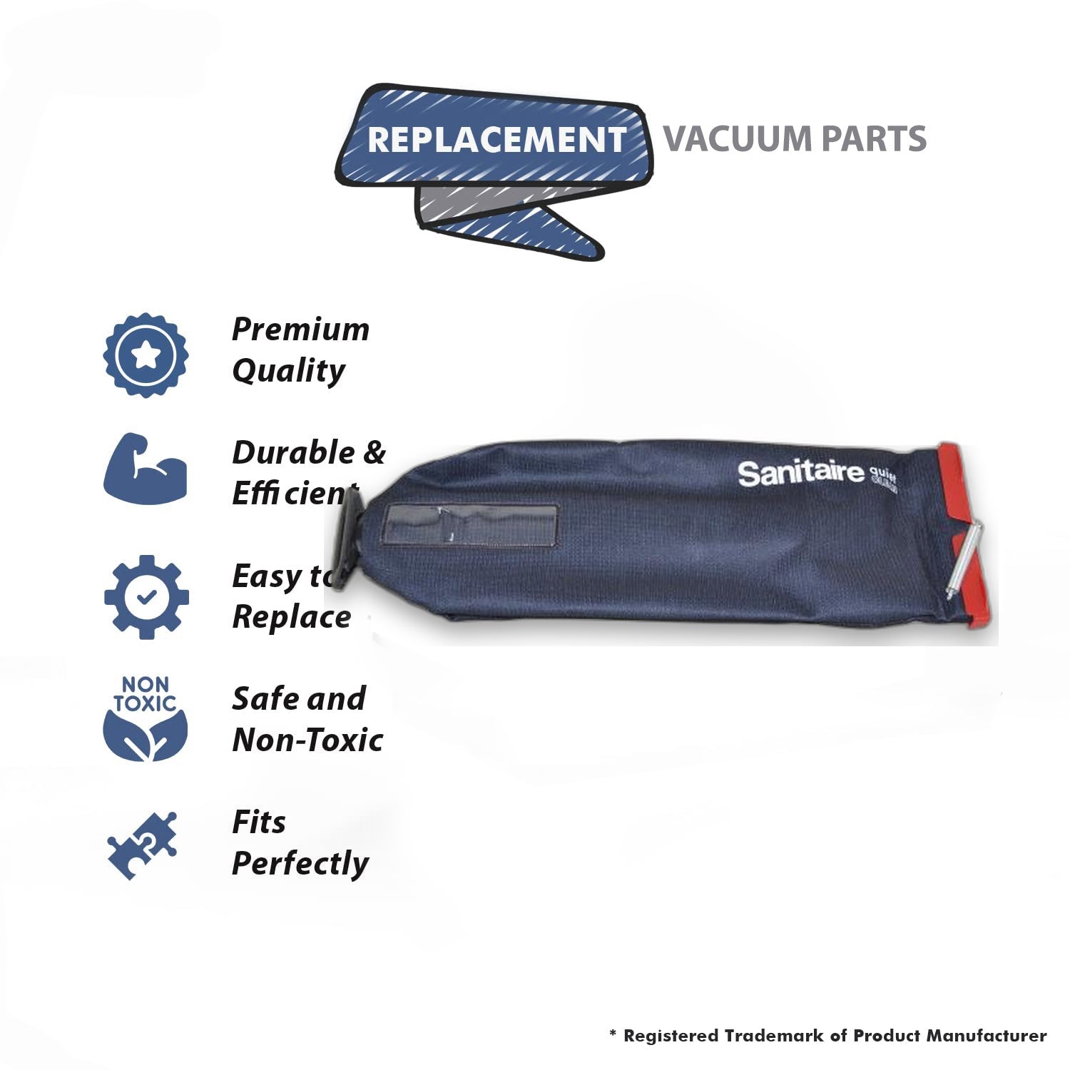 Topvacuumparts Replacement Part For Eureka SC-889A Commercial Upright Vacuum Cleaner Zip Bag # compare to part 5346928