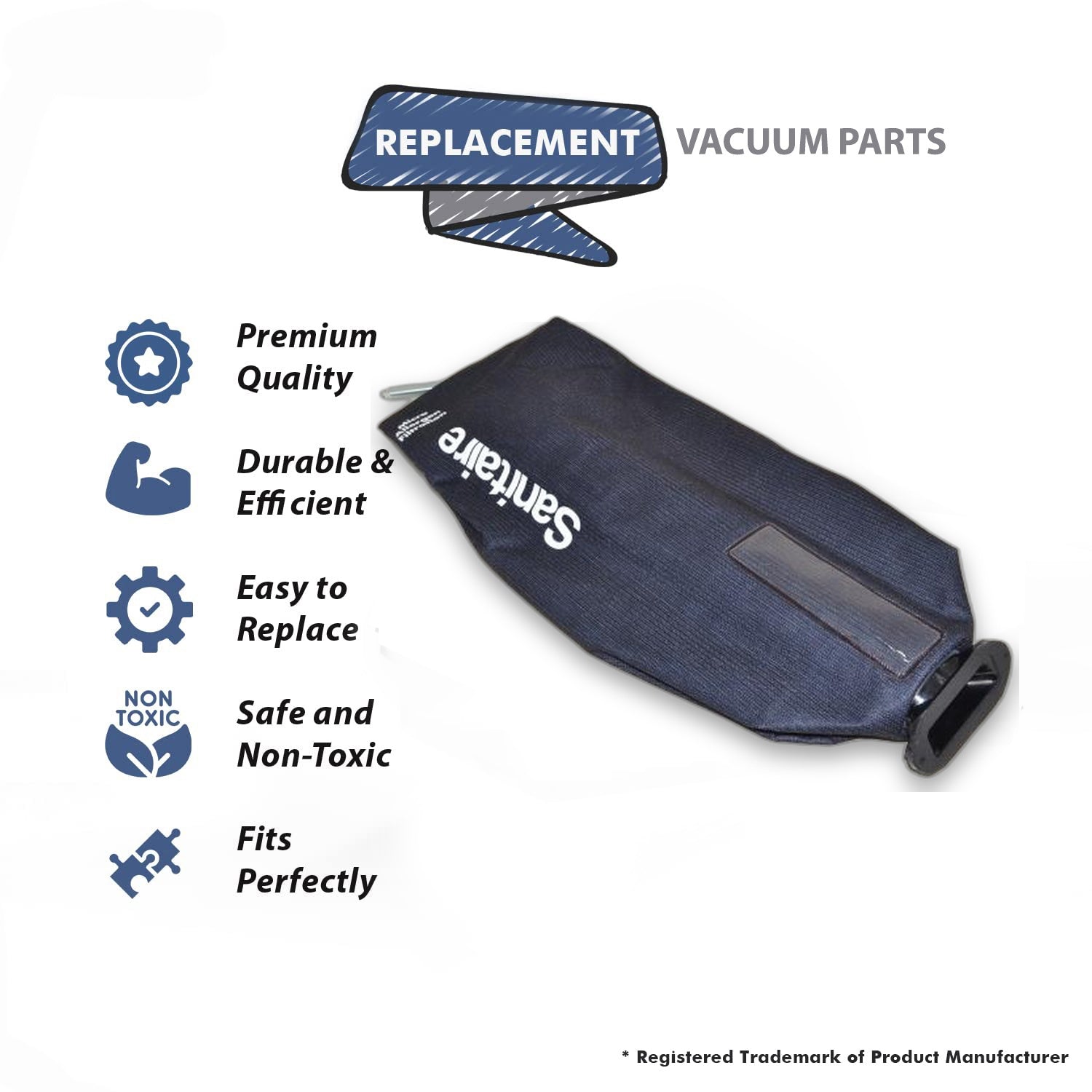 Topvacuumparts Replacement Part For Eureka Micro S675A S677 Cloth Bag # compare to part 5397735