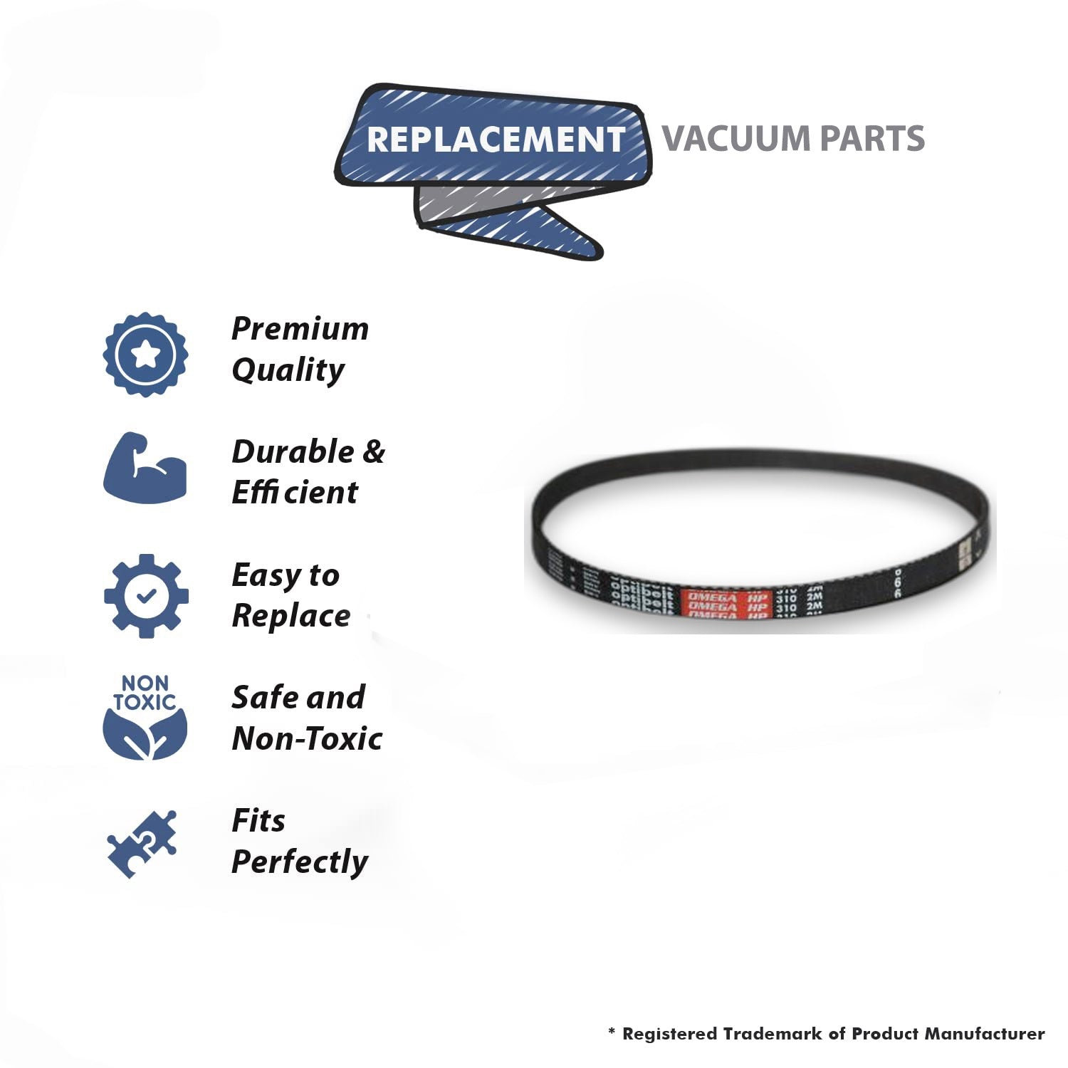 Topvacuumparts Replacement Part for Eureka Motor Belt Fits SC5500, S5000, Eon Upright Vacuum Cleaner Models # Compare to Part A03837901