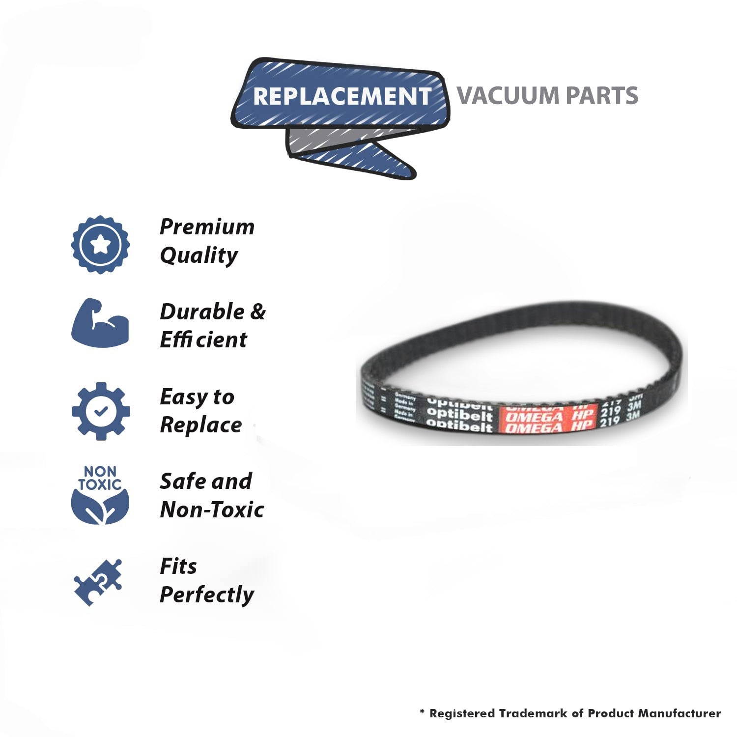 Topvacuumparts Replacement Part for Eureka Brush Roll Belt Fits Sc5500, S5000, Eon Upright Vacuum Cleaner Models # Compare to Part A03838001