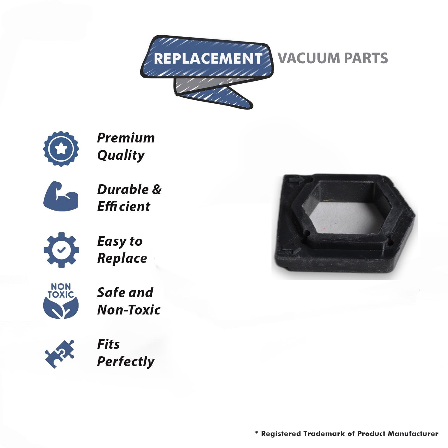 Topvacuumparts Replacement Part For Eureka Vacuum Cleaner Black Pliable Rubber End Cap Cover # compare to part 26059A