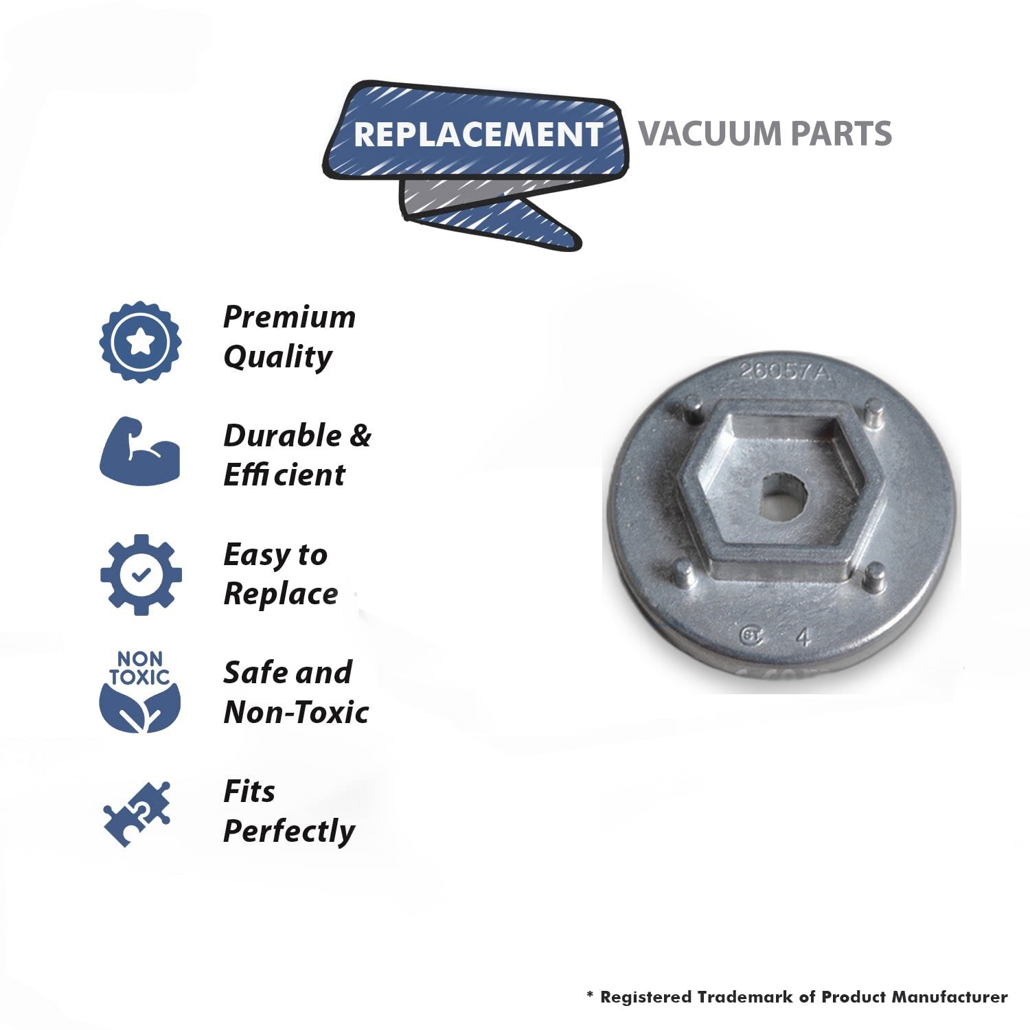 Topvacuumparts Replacement Part For Eureka Vacuum Cleaner Small Hex Brushroll End Cap # compare to part 26057A