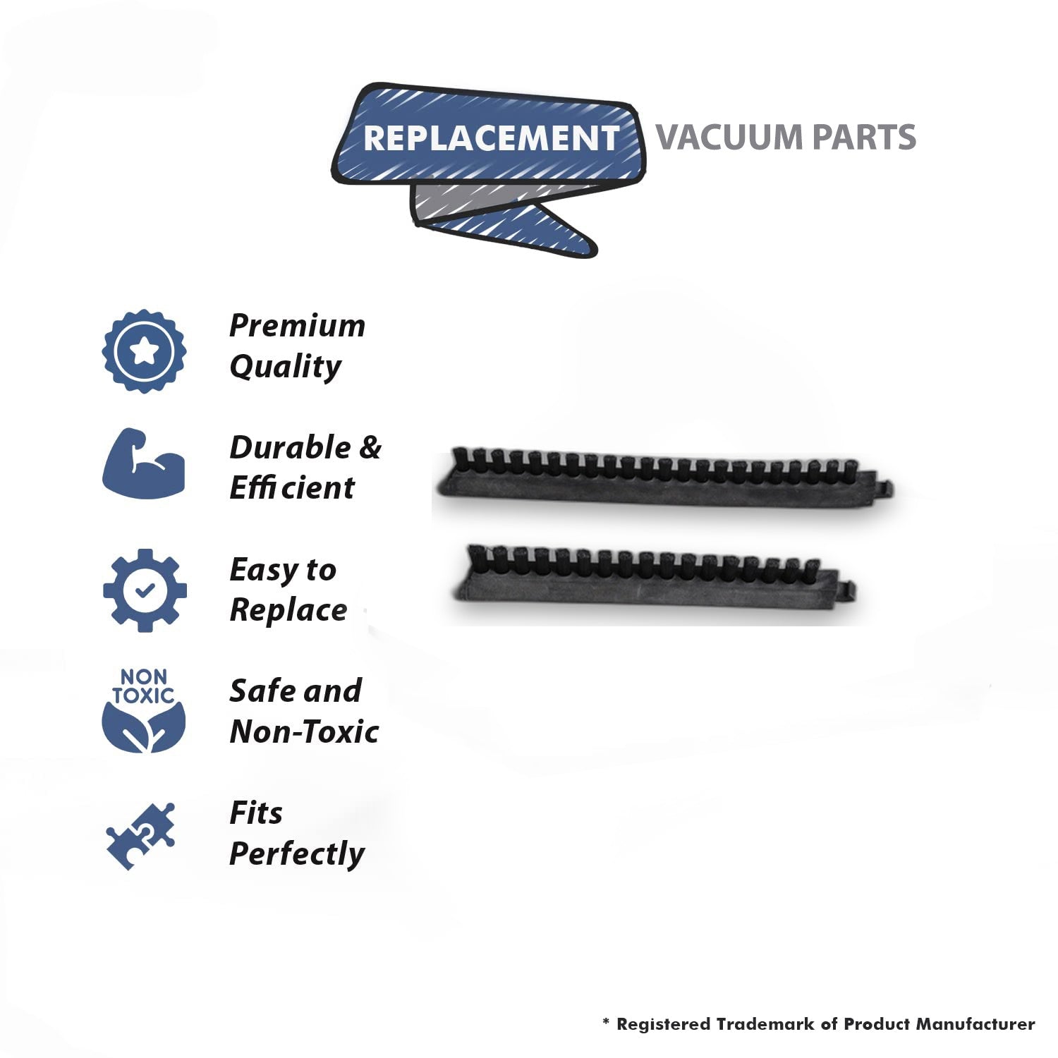 Topvacuumparts Replacement Part For Eureka Vacuum Cleaner Brush 12 Inch VGI Pair Black Strip # compare to part 52140
