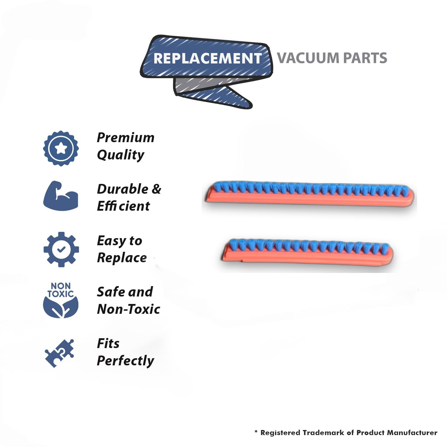 Topvacuumparts Replacement Part For Eureka Vacuum Cleaner 12 Inch Blue Bristle VGII Brush Strip # compare to part 52282A4