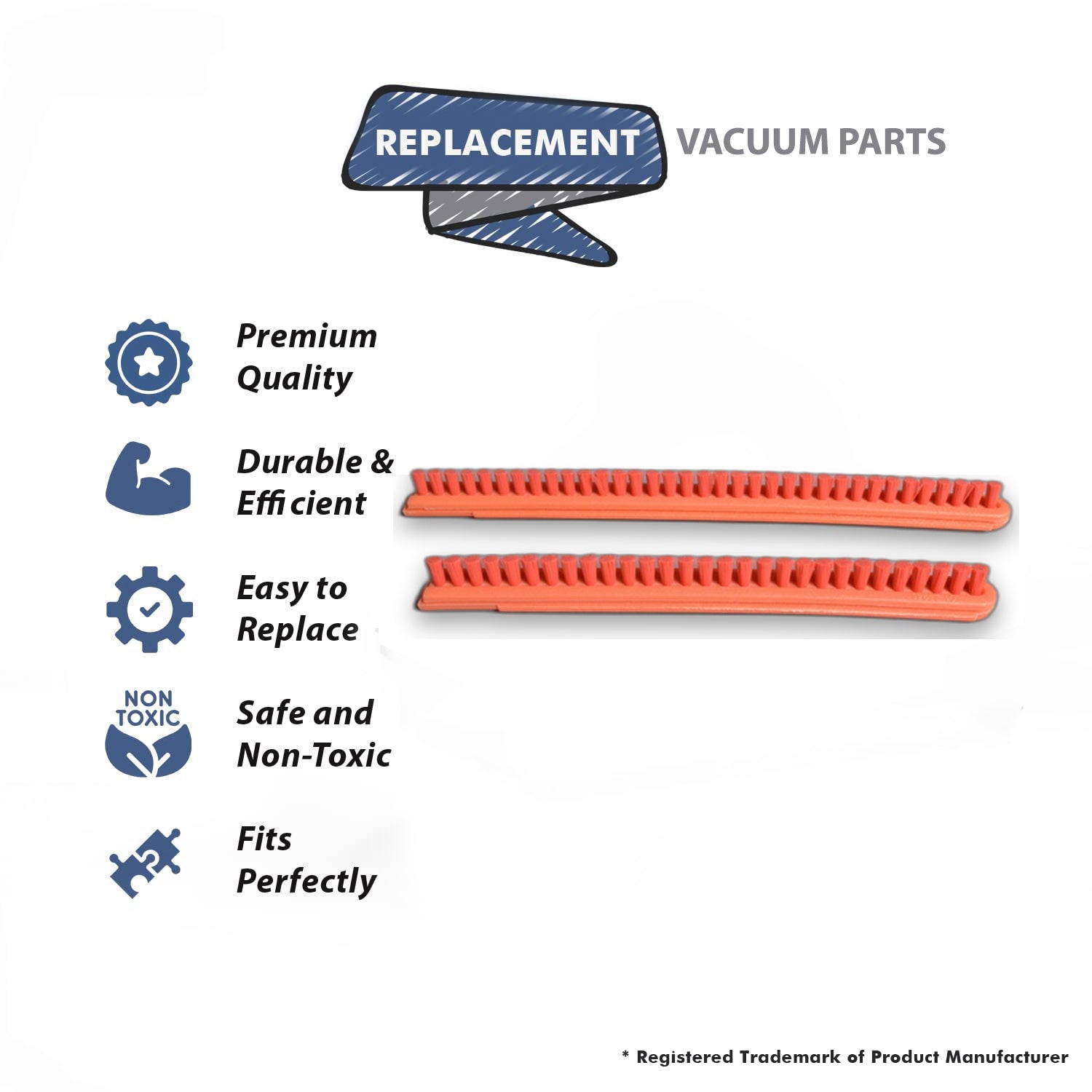 Topvacuumparts Replacement Part For Eureka Vacuum Cleaner 16 Inch VGII Wide Track Pair Brush Strip # compare to part 52246-1
