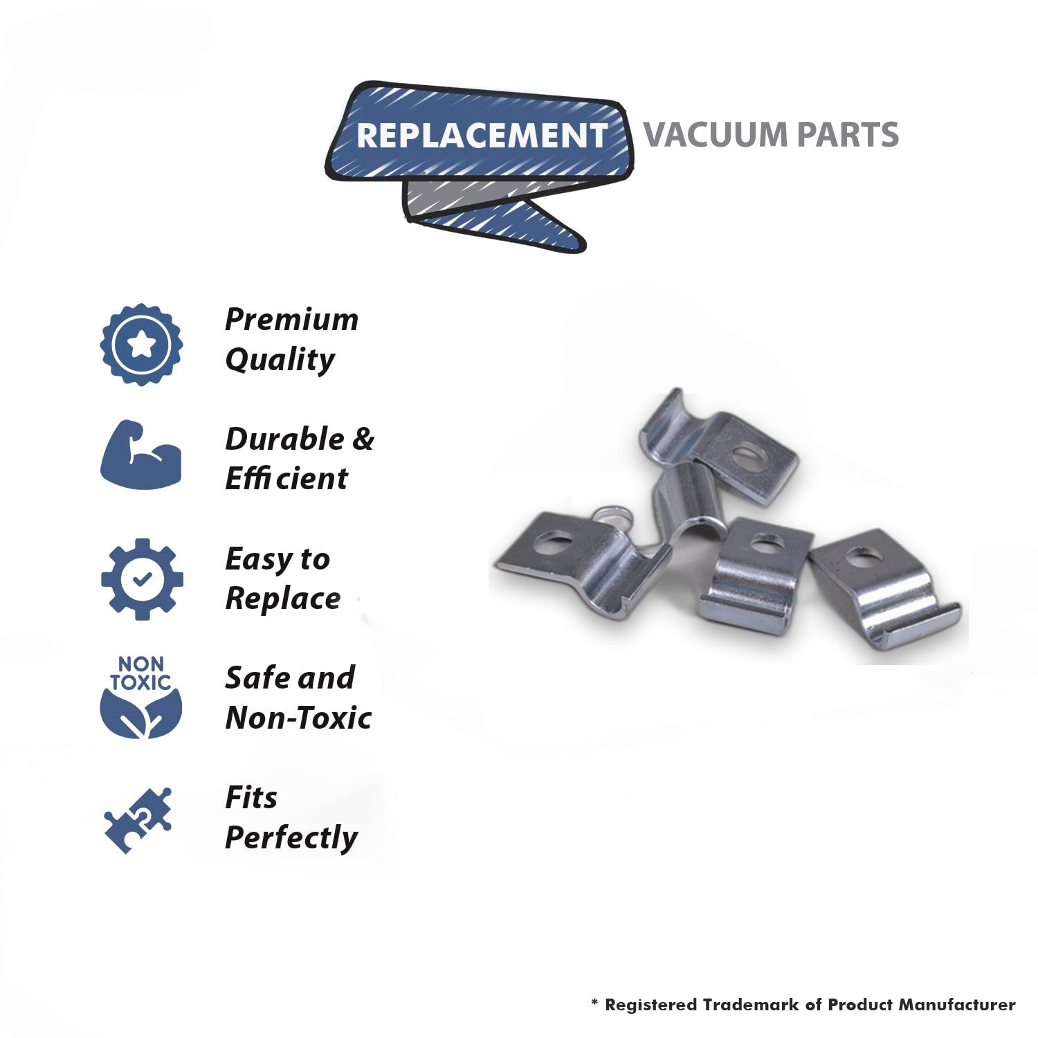 Topvacuumparts Replacement Part for 1400, 2000 Series Upright Vacuum Cleaner Rear Axle Clip (2pk 10 Clip) # Compare to Part 53111