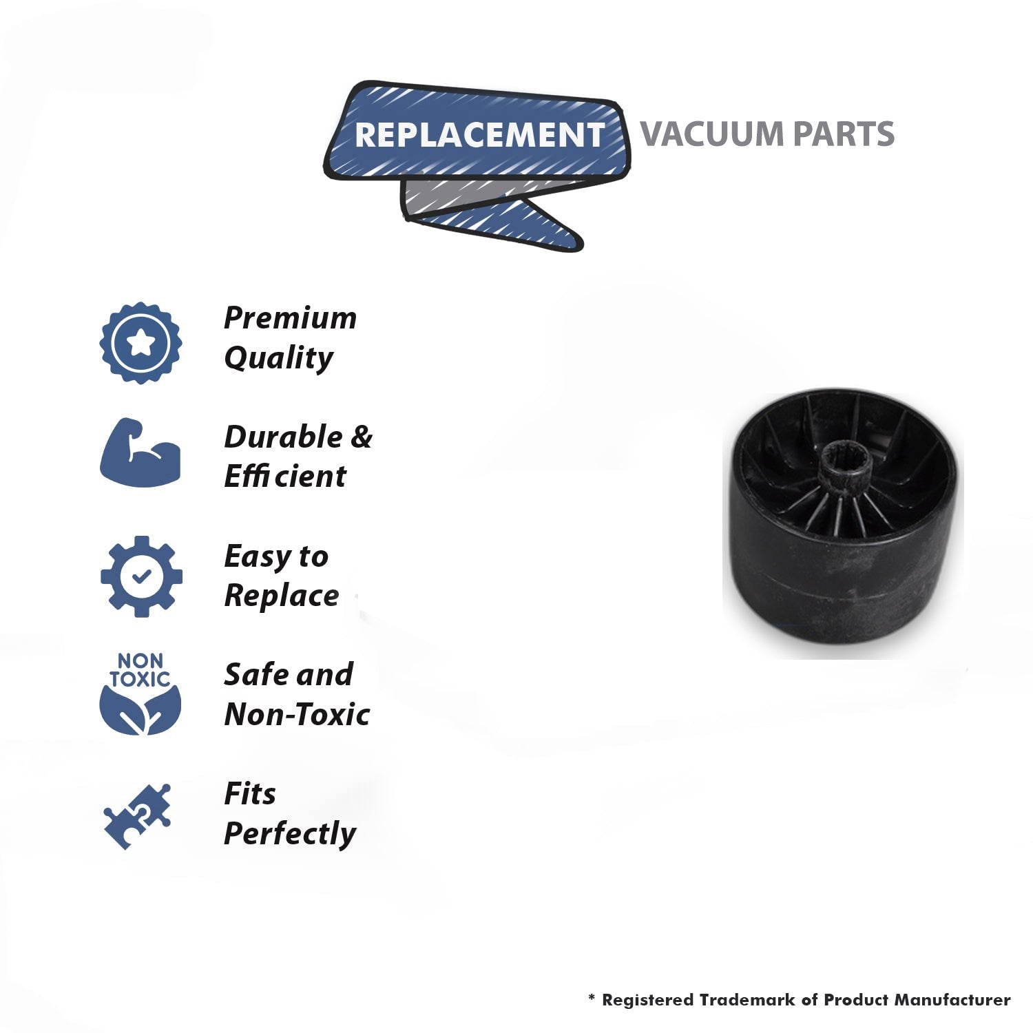 Topvacuumparts Replacement Part For Eureka 1402A Vacuum Cleaner Black Front Wheel # Compare To Part 35859A-1