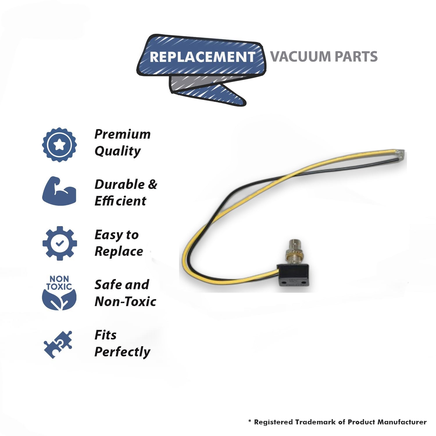 Topvacuumparts Replacement Part For Eureka Vaccum Upright Switch For Metal Fits SC886, SC887, SC888, SC899, SC899E-1 1PK # compare to part 3640913