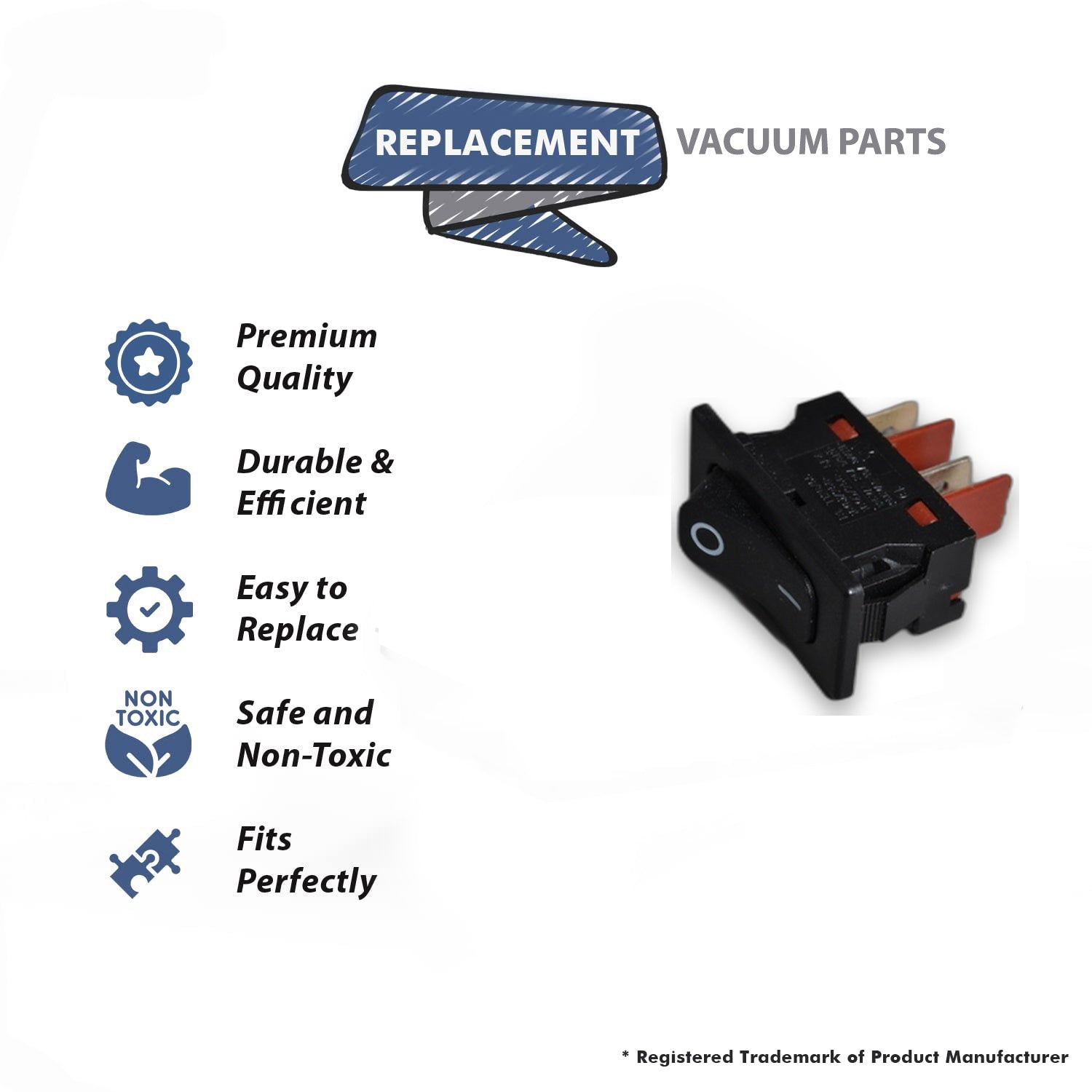 Topvacuumparts Replacement Part For Eureka 4870,5855 Upright Vacuum Clenaer Switch Assembly # compare to part 28073A