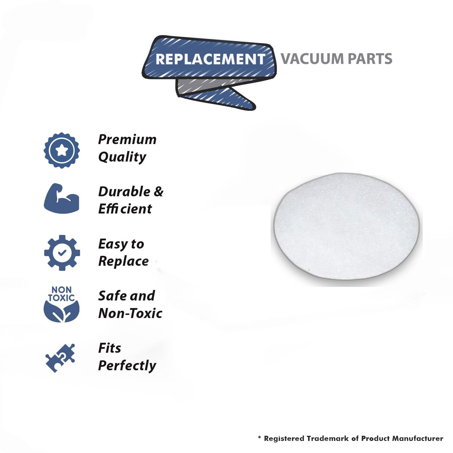 Topvacuumparts Replacement Part For Eureka 3670M,3680,3670G,3670H Series Vacuum Cleaner Foam Filter # Compare to Part 38333 (4 White Filters)