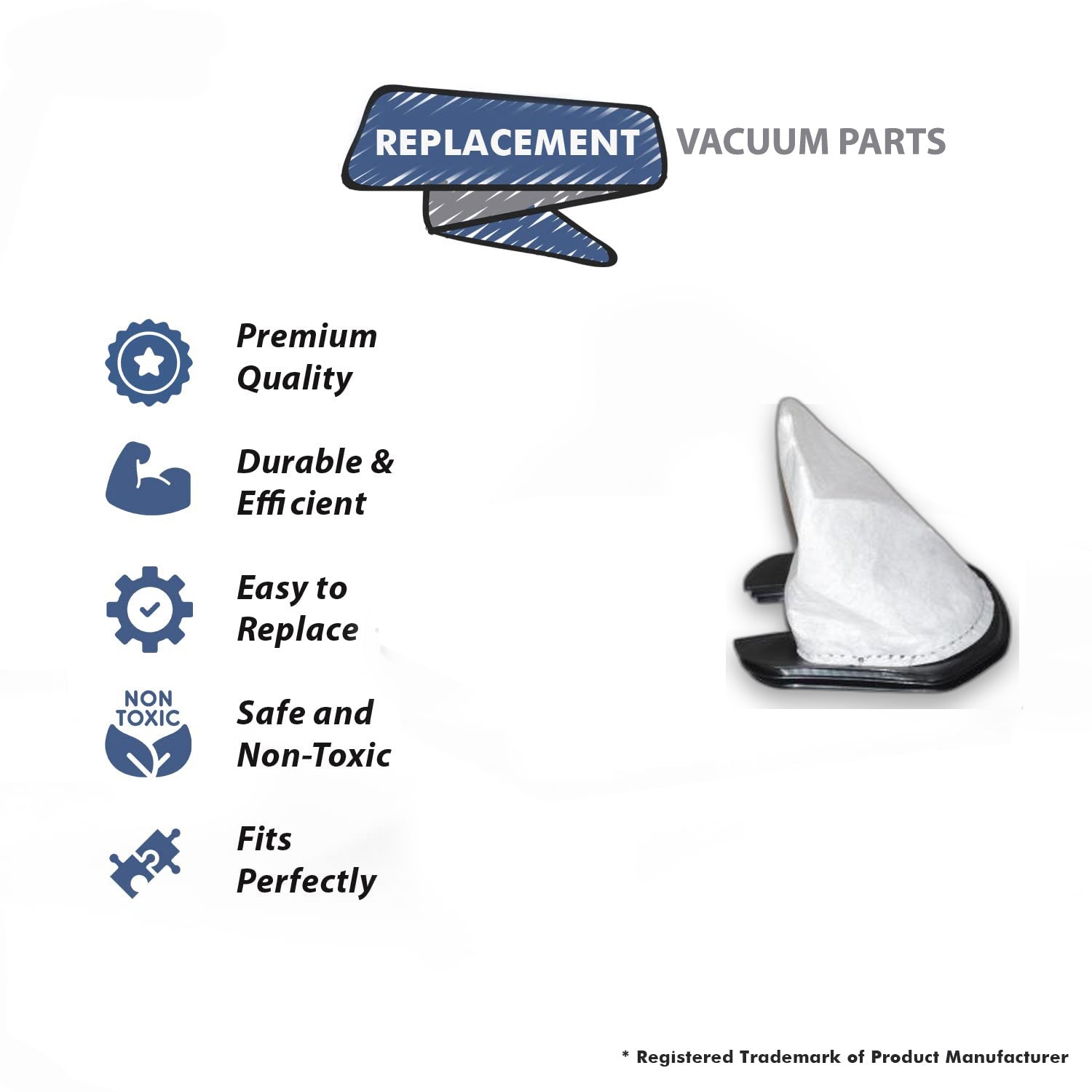 Topvacuumparts Replacement For Eureka filter Fits 96B, 162A, 164B Eureka vacuum Filter 6PK # Compare To Part 61544A, 61544B, 61544B