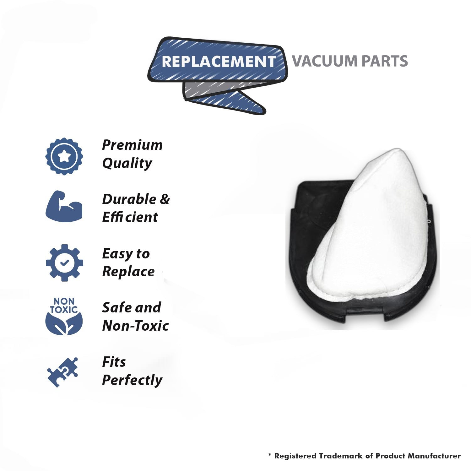 Topvacuumparts Replacement Part For Eureka DCF-11, DCF-27, 71B, Broom 176A, 2-Filters # compare to part 62558B