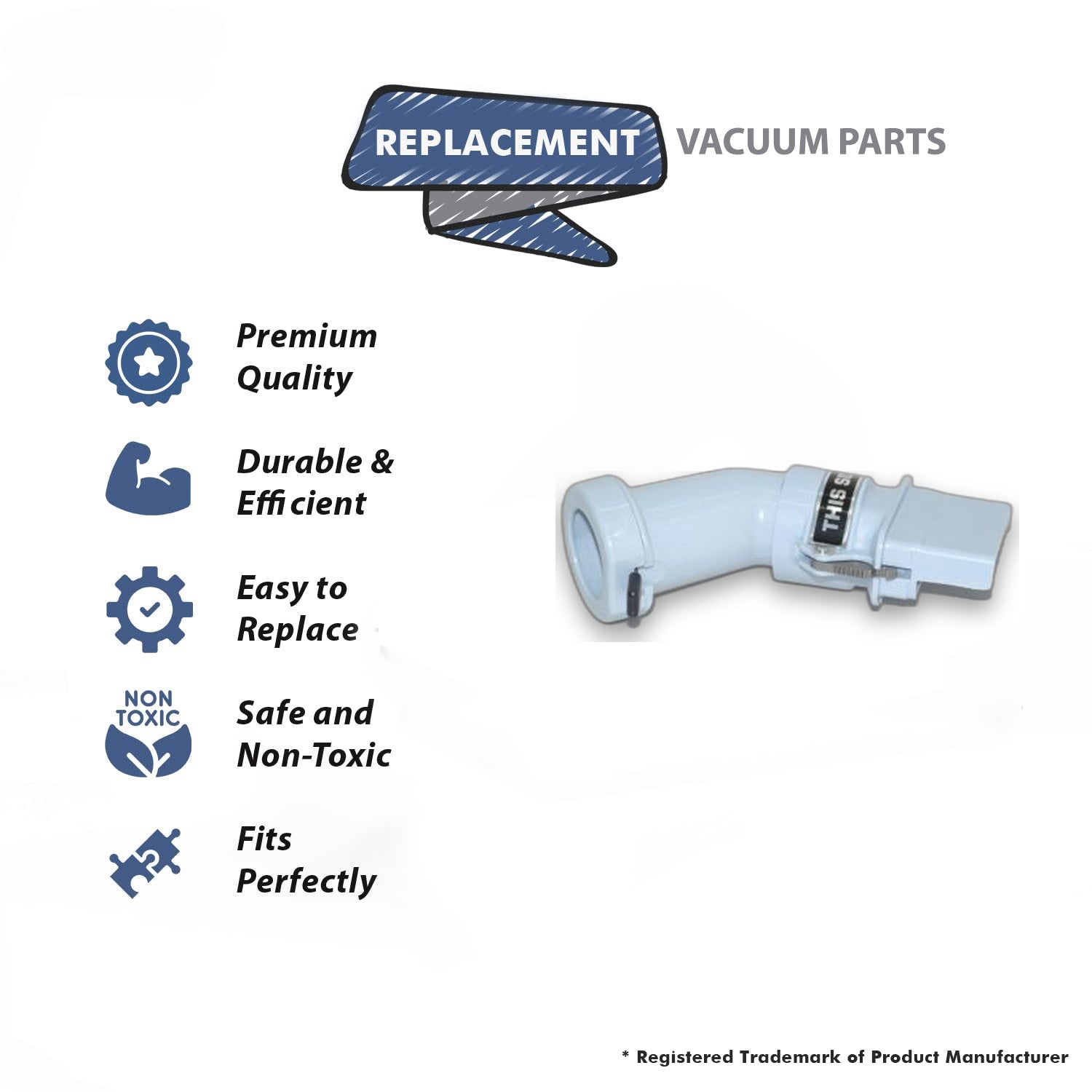 Topvacuumparts Replacement Part For Electrolux Aerus Combo Rug/Floor Tool Elbow Work with Super J # compare to part 26-1402-02