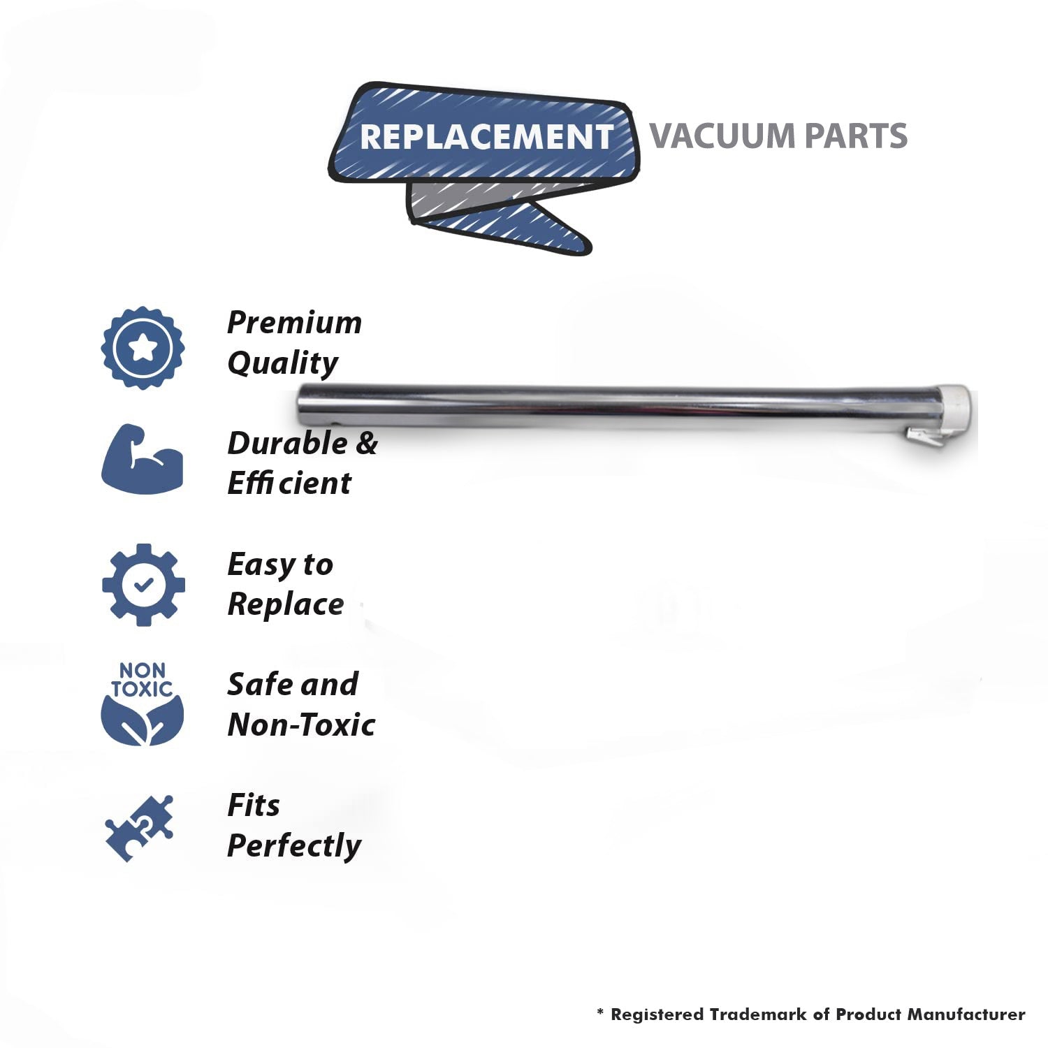 Topvacuumparts Replacement Part For Electrolux Vacuum Cleaner Upper Matel Wand Works with Lux, Pn-5# compare to part 62236
