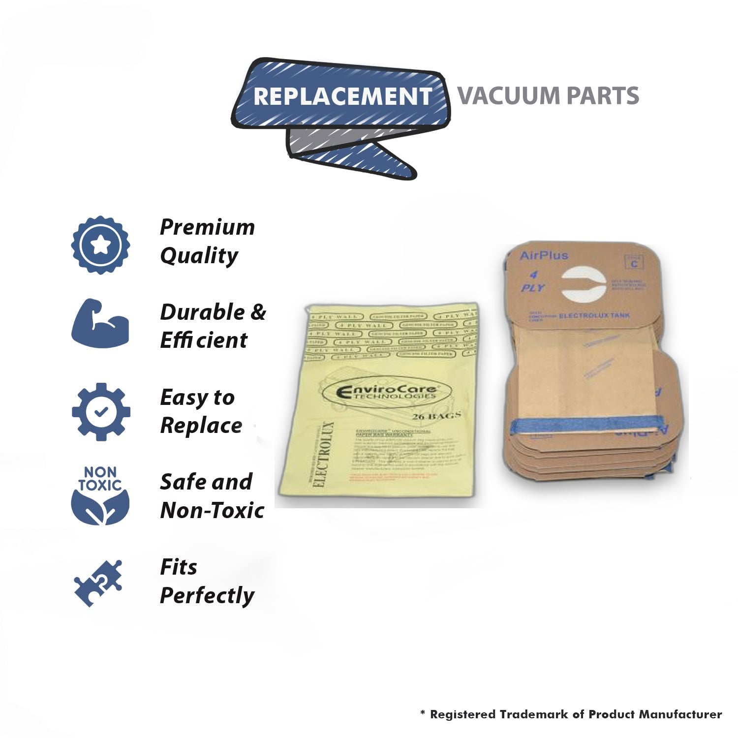 Topvacuumparts Replacement Part For Electrolux 52 Type C Tank Model Vacuum Cleaner Bags 4 Ply by # compare to part 3EL3000001